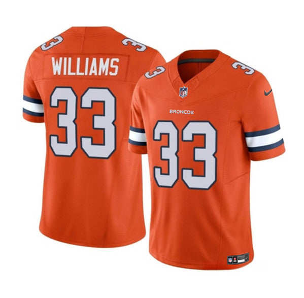 Men s Denver Broncos Javonte Williams Orange 2023 Vapor Untouchable  Stitched Jerseys