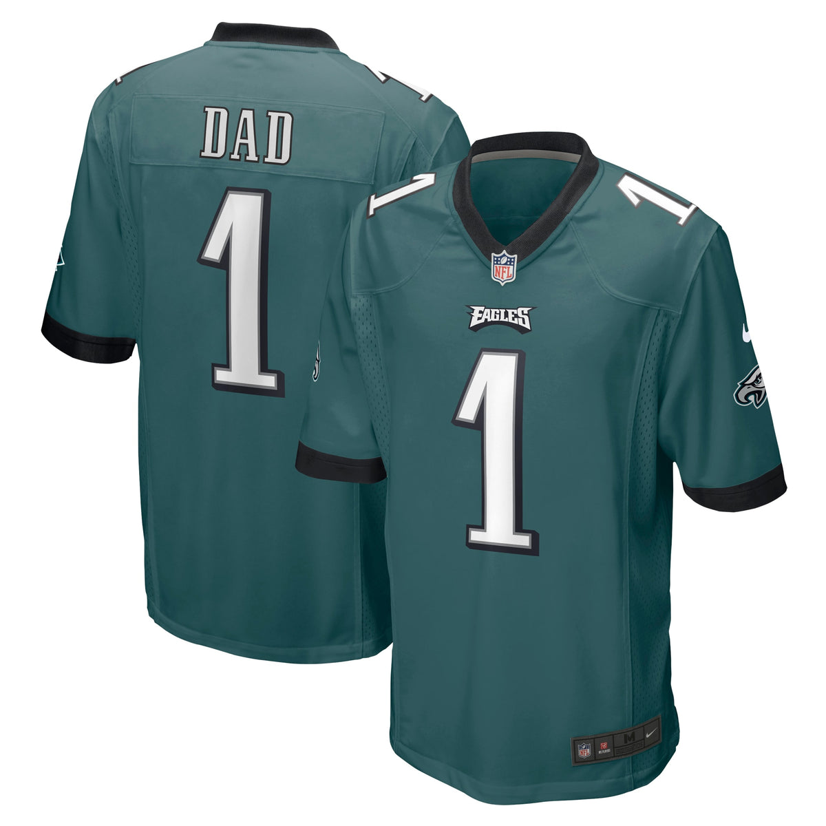 Number 1 Dad Philadelphia Eagles Nike Game Jersey   Midnight Green