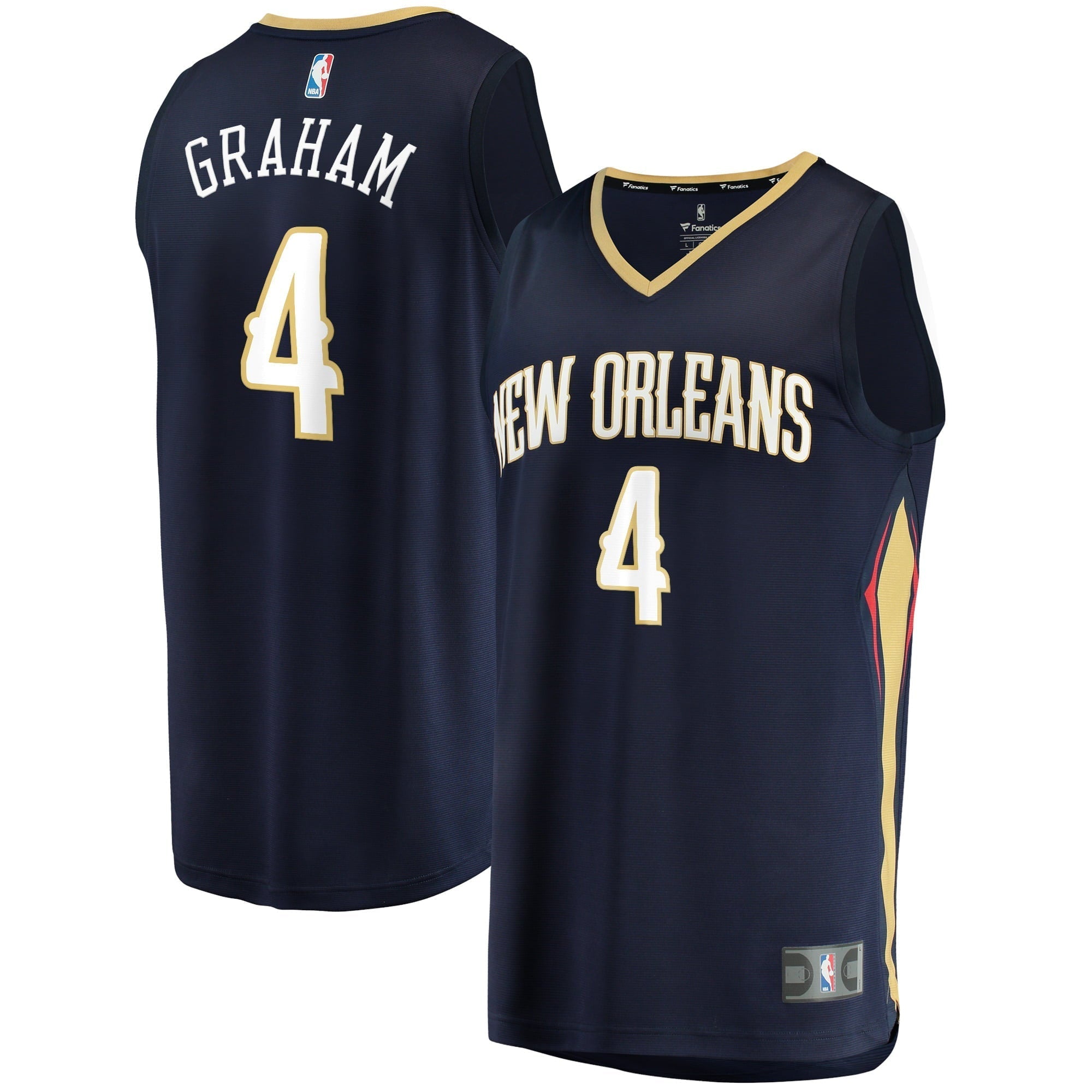Men's Fanatics Branded Devonte' Graham Navy New Orleans Pelicans 2021/22 Fast Break Replica Jersey - Icon Edition