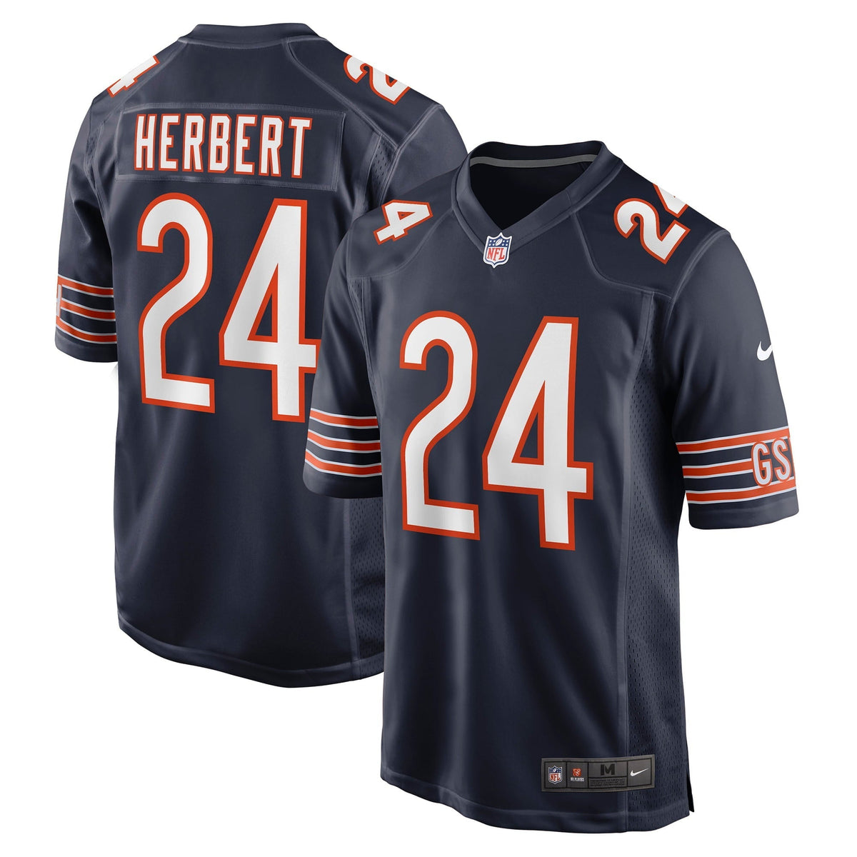 Men s Nike Khalil Herbert Navy Chicago Bears Game Jersey