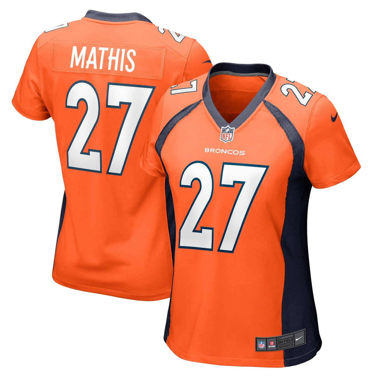 Women s Nike Damarri Mathis Orange Denver Broncos Game Player Jersey