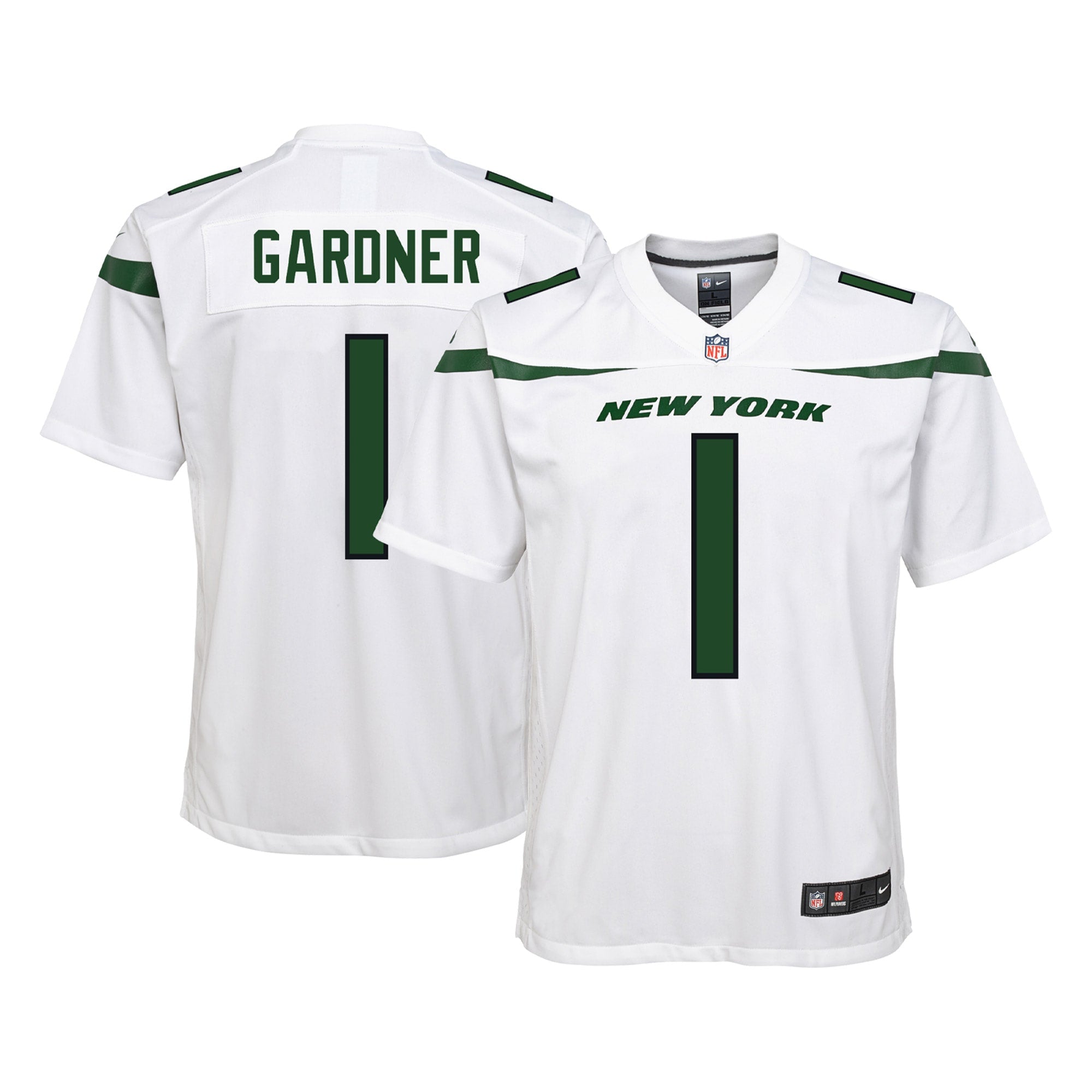 Ahmad Sauce Gardner New York Jets Nike Youth Game Jersey   White