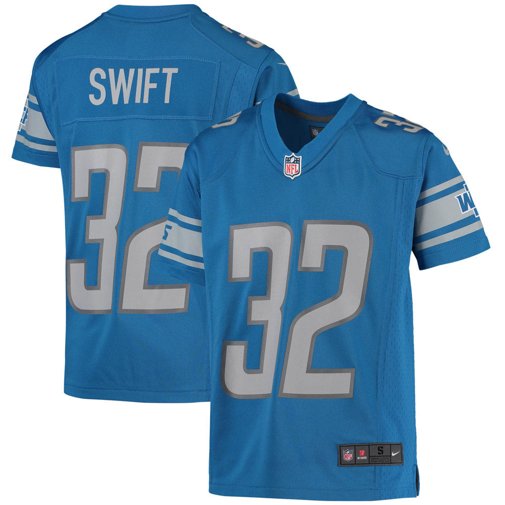Youth Detroit Lions D Andre Swift Game Jersey Blue
