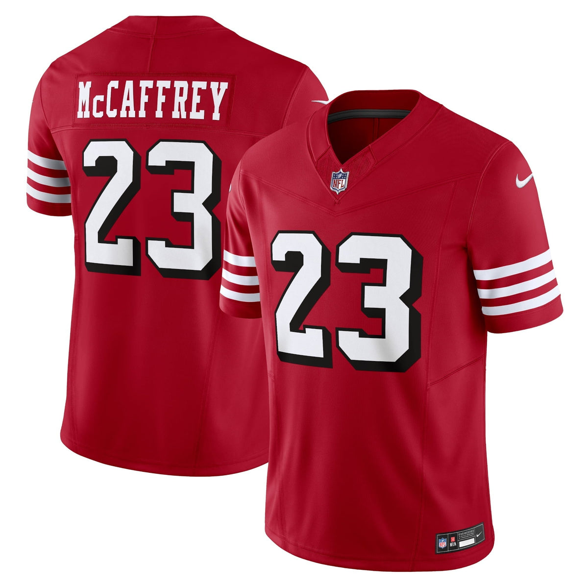 Men s Nike Christian McCaffrey Scarlet San Francisco 49ers Alternate Vapor F.U.S.E. Limited Jersey
