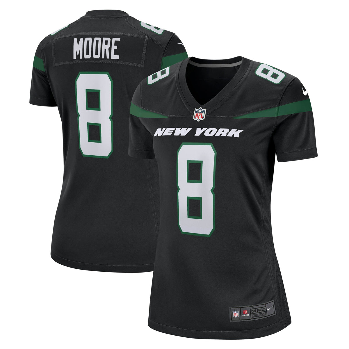 Elijah Moore Nike New York Jets Women s Game Jersey   Stealth Black