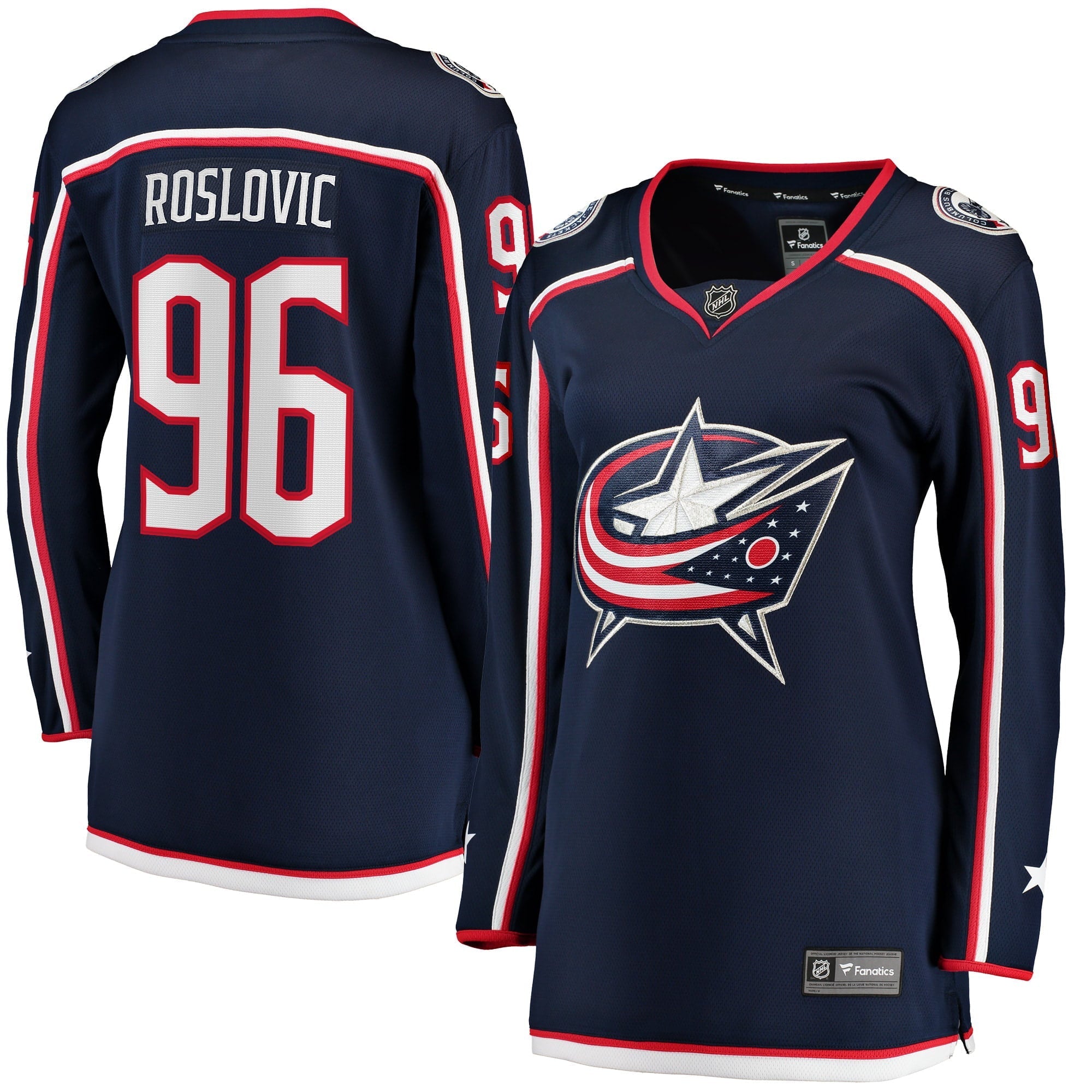 Women's Fanatics Branded Jack Roslovic Navy Columbus Blue Jackets Home Breakaway Jersey
