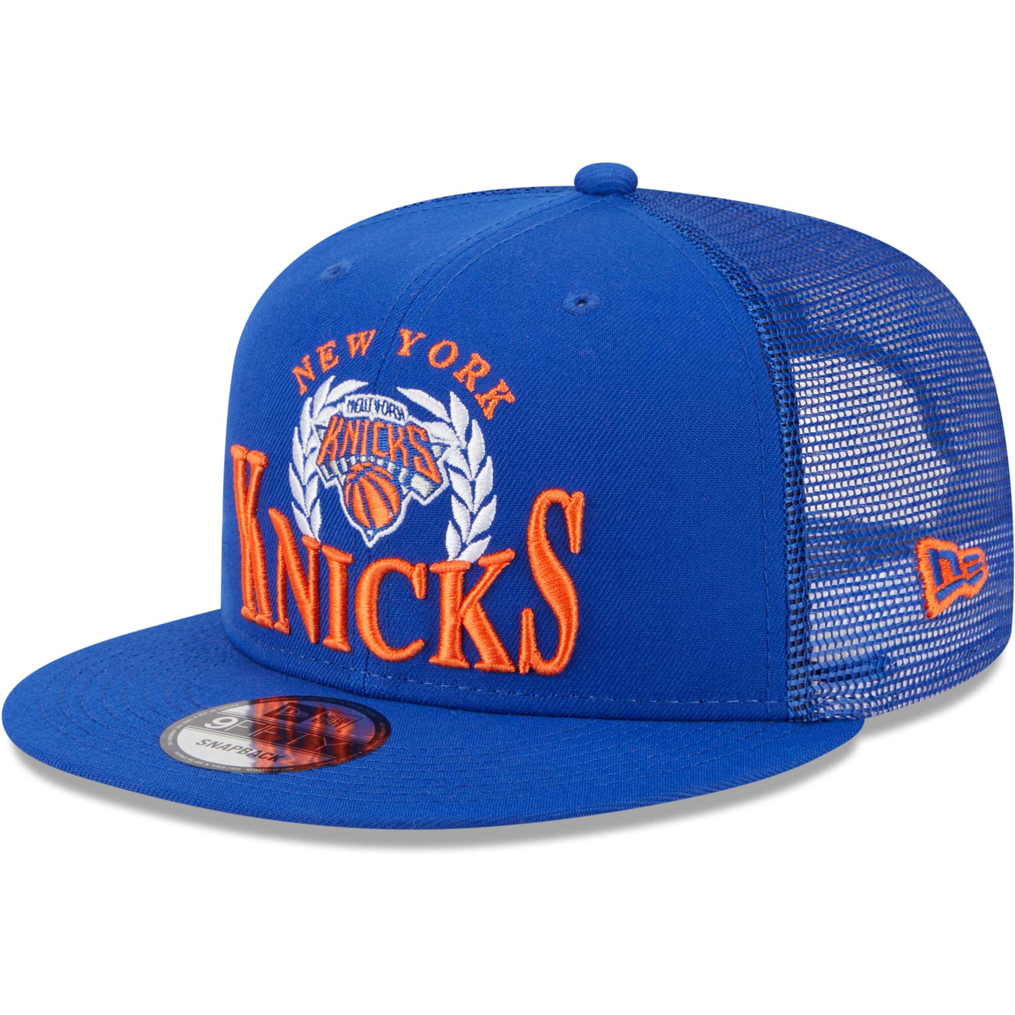 New York Knicks New Era Bold Laurels 9FIFTY Snapback Hat - Blue