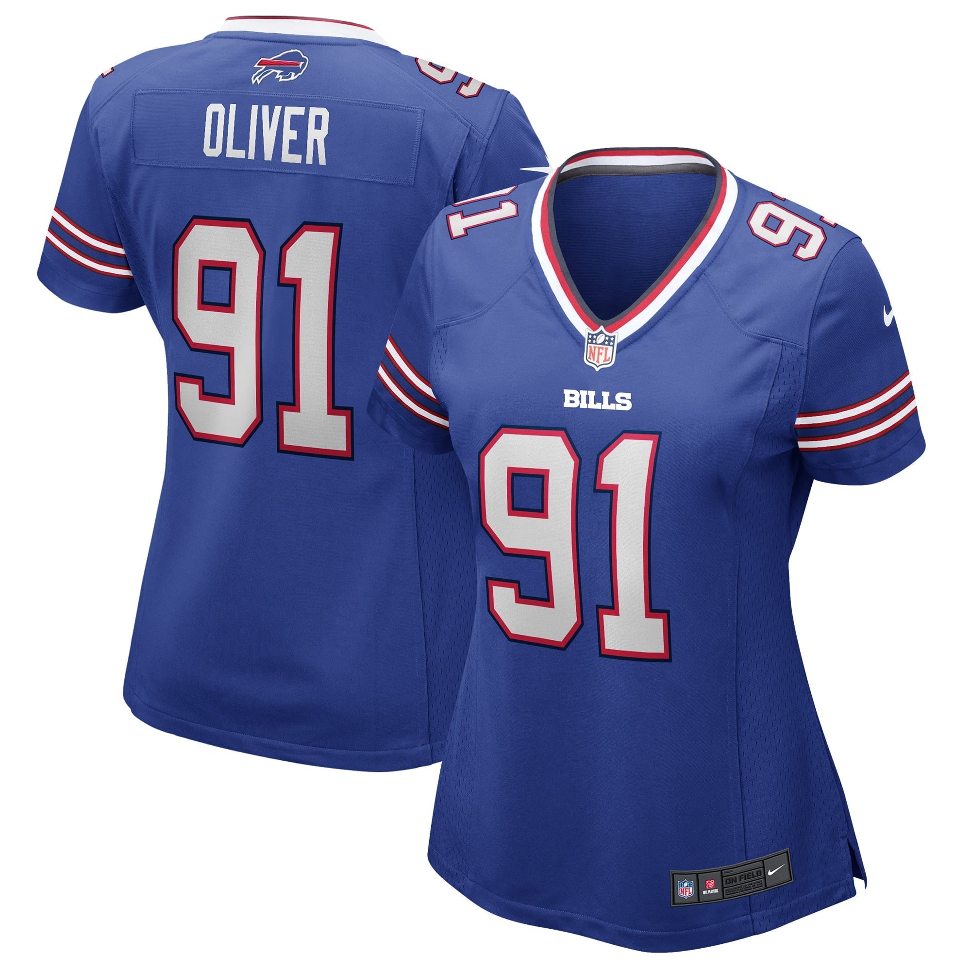 Women s Nike Ed Oliver Royal Buffalo Bills Game Jersey