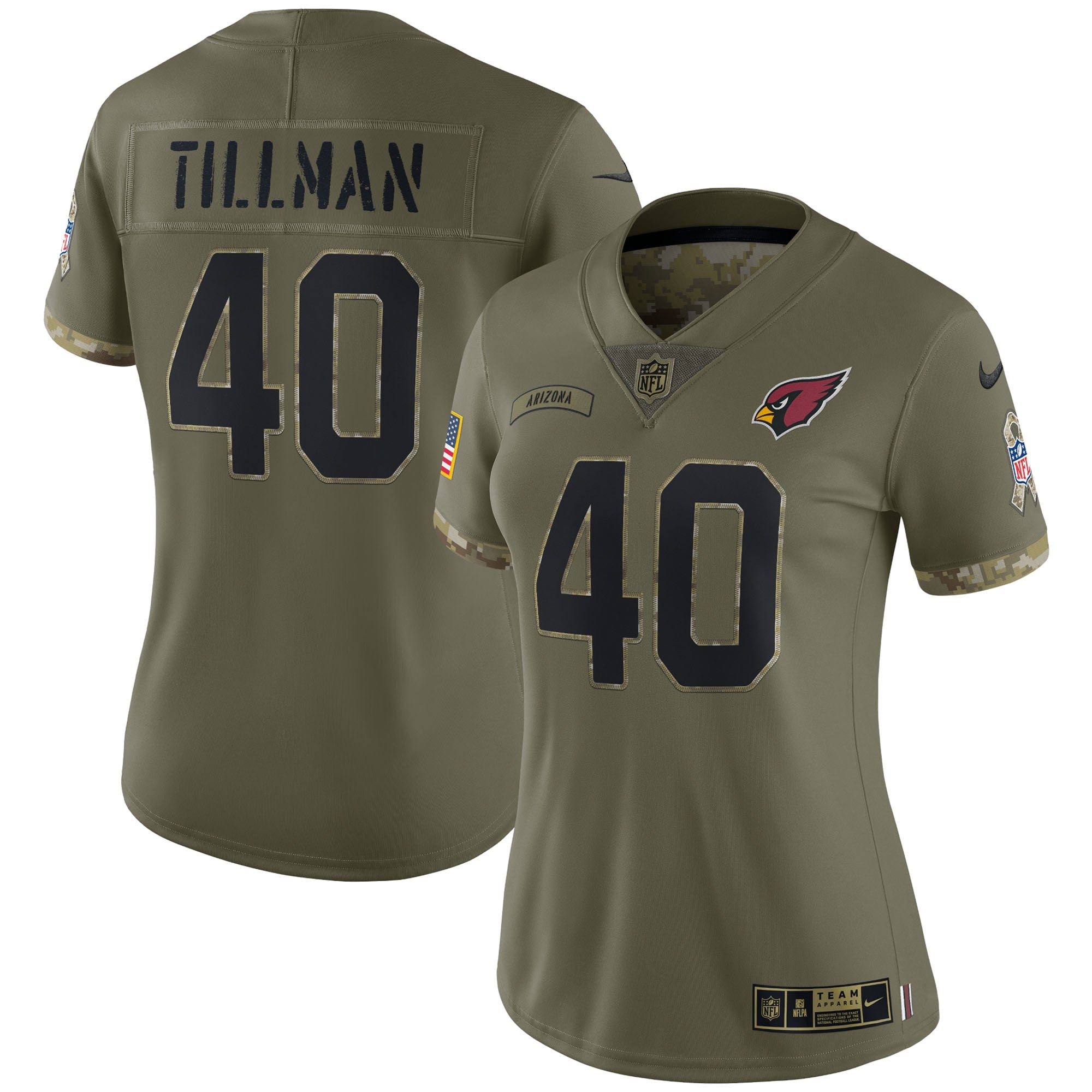 Pat Tillman Arizona Cardinals Nike Women s 2022 Salute To Service Retired Player Limited Jersey   Olive