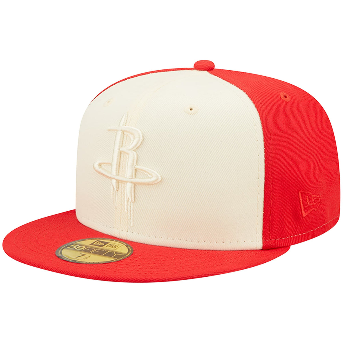 Houston Rockets New Era Cork Two-Tone 59FIFTY Fitted Hat - Cream/Red