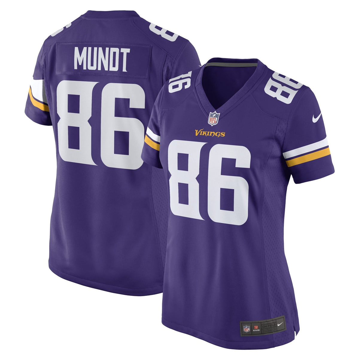 Women s Nike Johnny Mundt Purple Minnesota Vikings Game Player Jersey