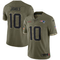 Men s Nike Mac Jones Olive New England Patriots 2022 Salute To Service Limited Jersey