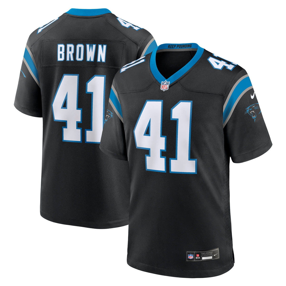 Spencer Brown Carolina Panthers Nike Team Game Jersey   Black