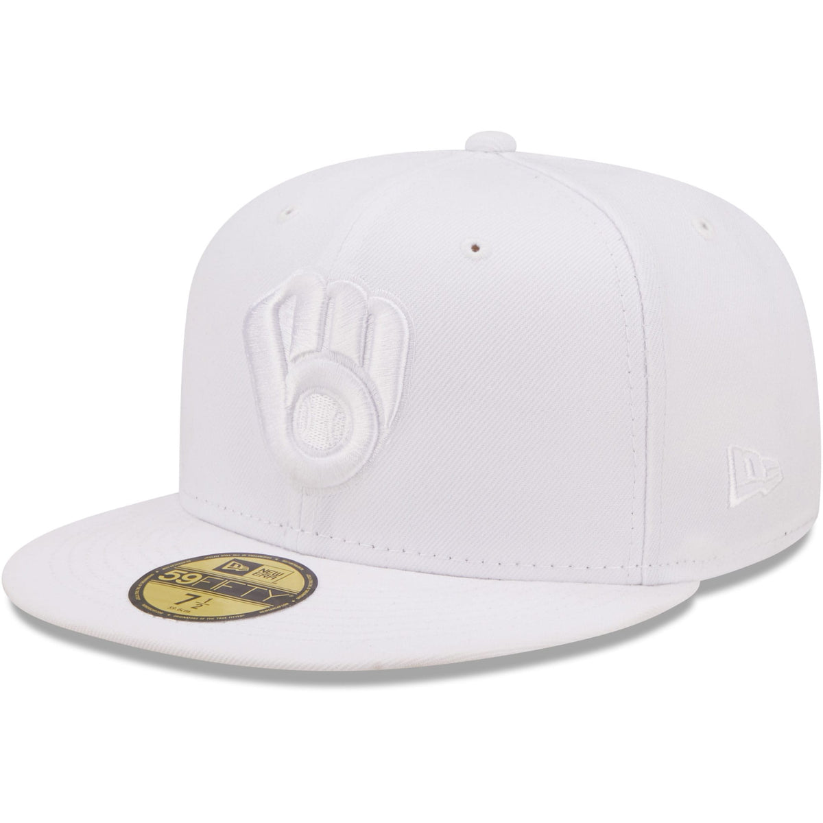 Milwaukee Brewers New Era White on White 59FIFTY Fitted Hat
