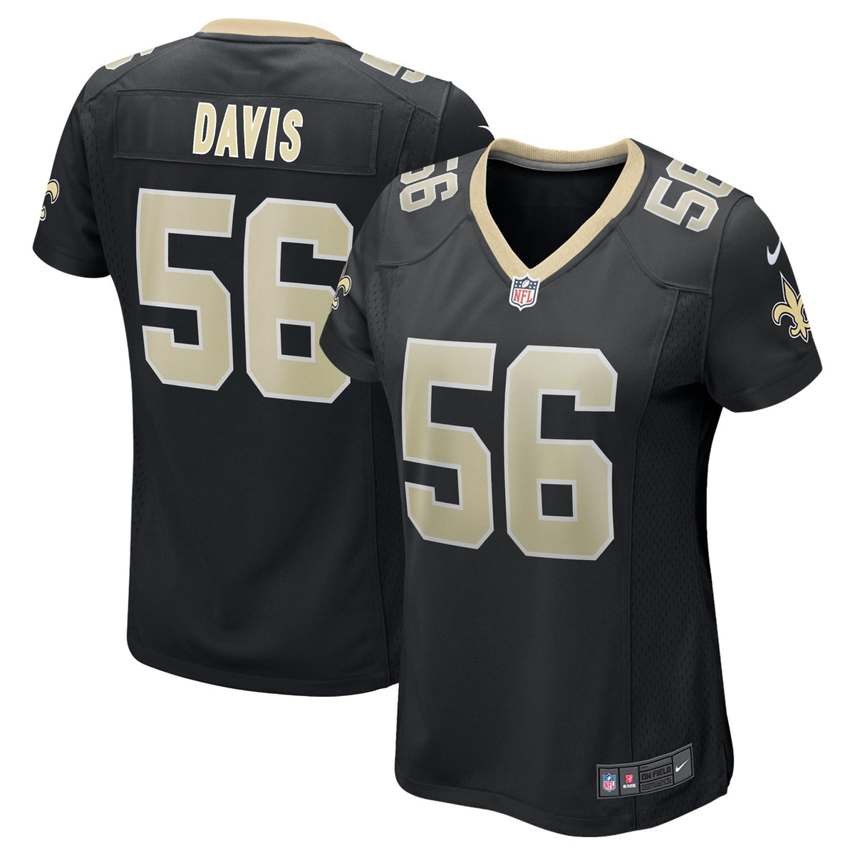 Women s Nike Demario Davis Black New Orleans Saints Game Jersey