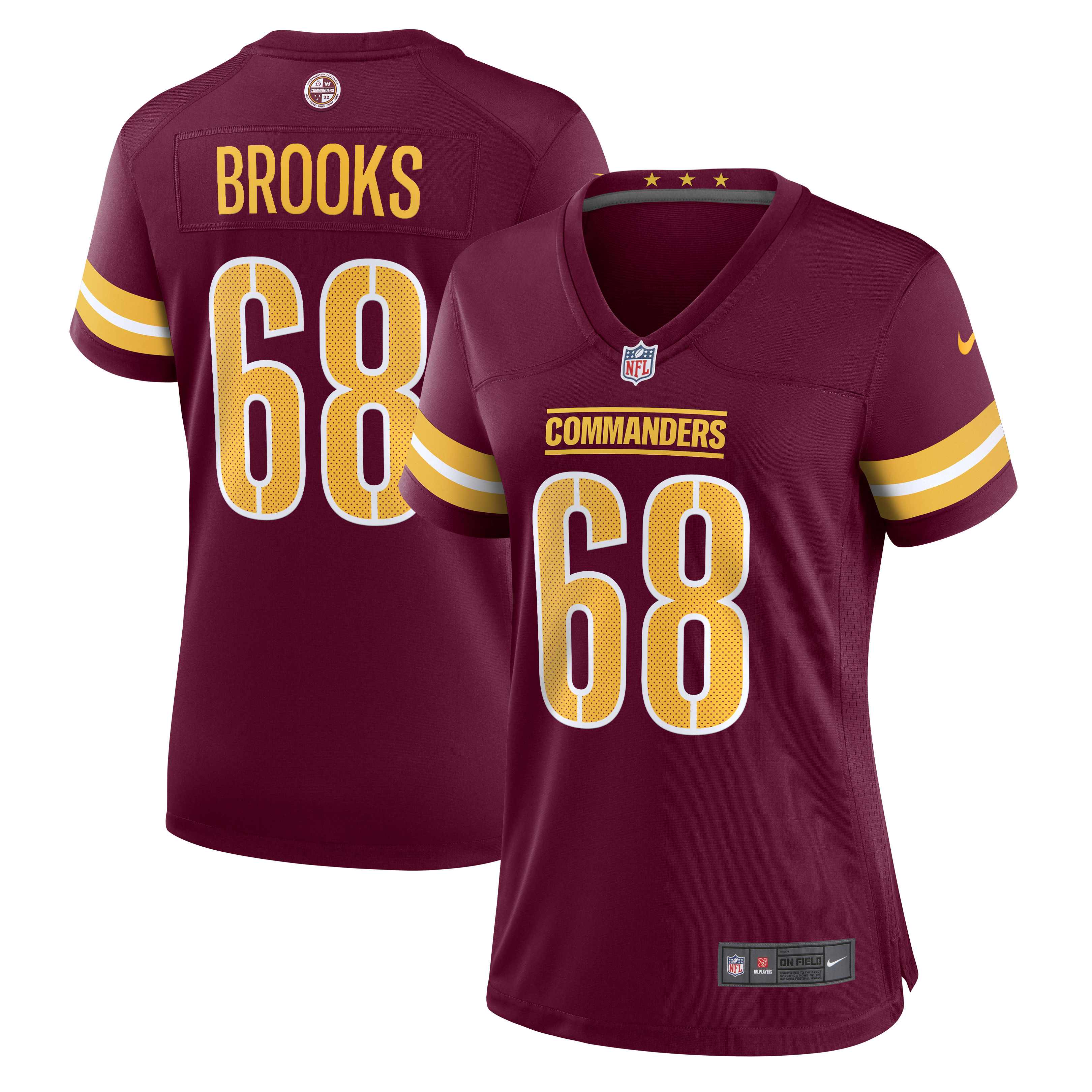 Curtis Brooks Washington Commanders Nike Women s  Game Jersey   Burgundy