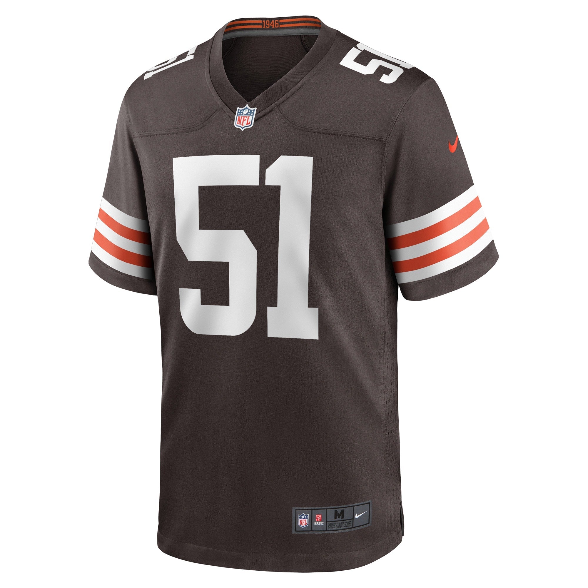 Men s Nike Jordans Kunaszyk Brown Cleveland Browns Game Player Jersey