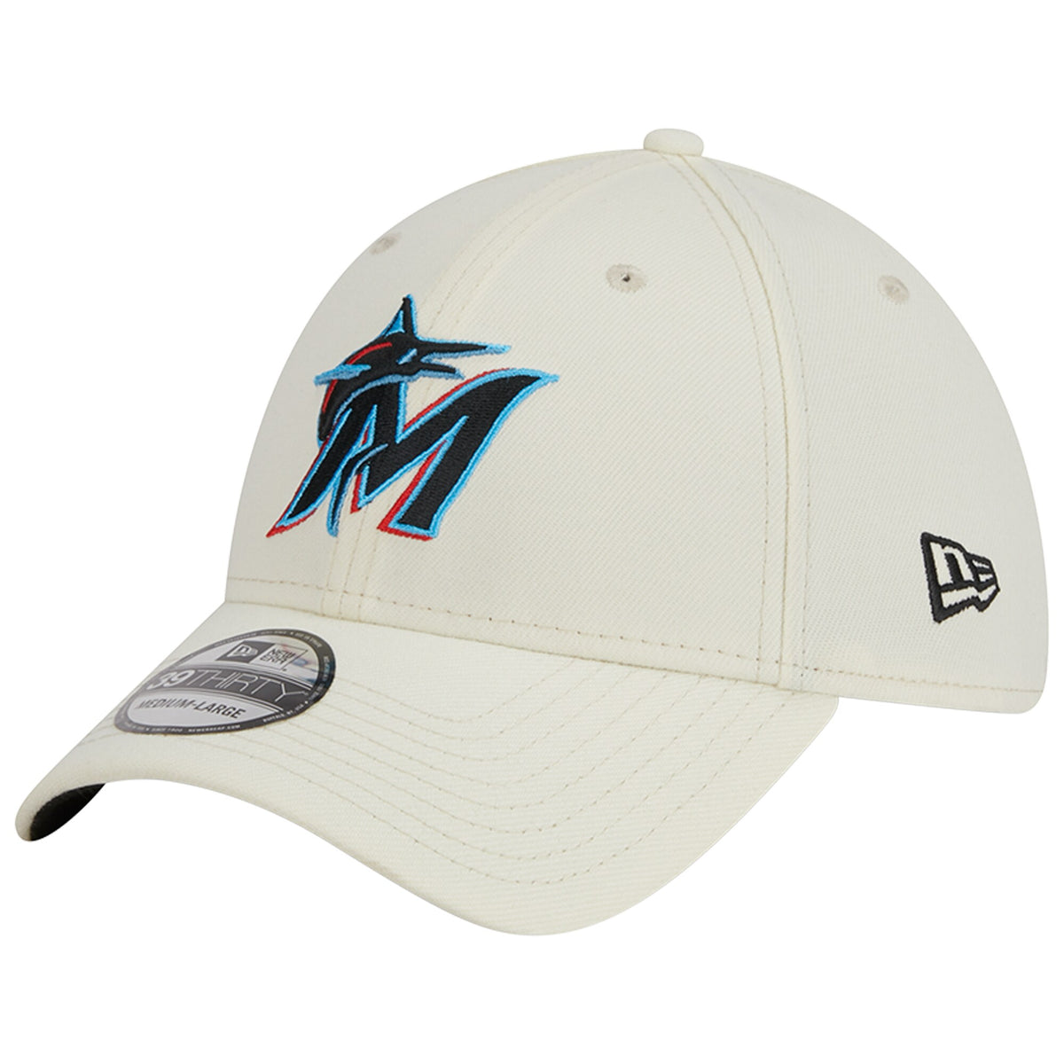 Miami Marlins New Era Chrome Team Classic 39THIRTY Flex Hat - Cream