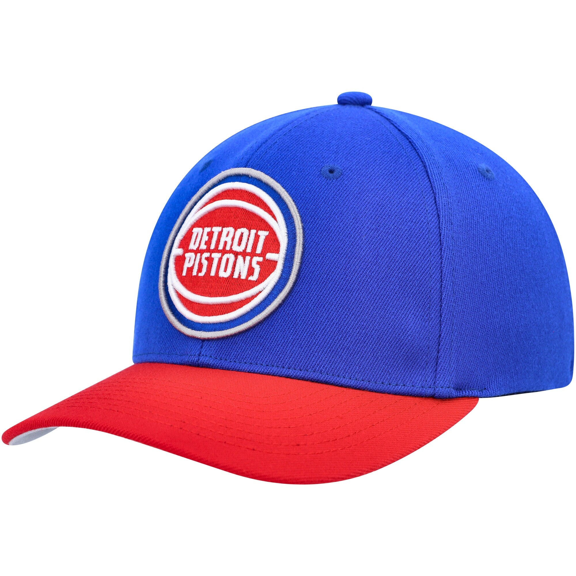 Detroit Pistons Mitchell & Ness MVP Team Two-Tone 2.0 Stretch-Snapback Hat - Blue/Red