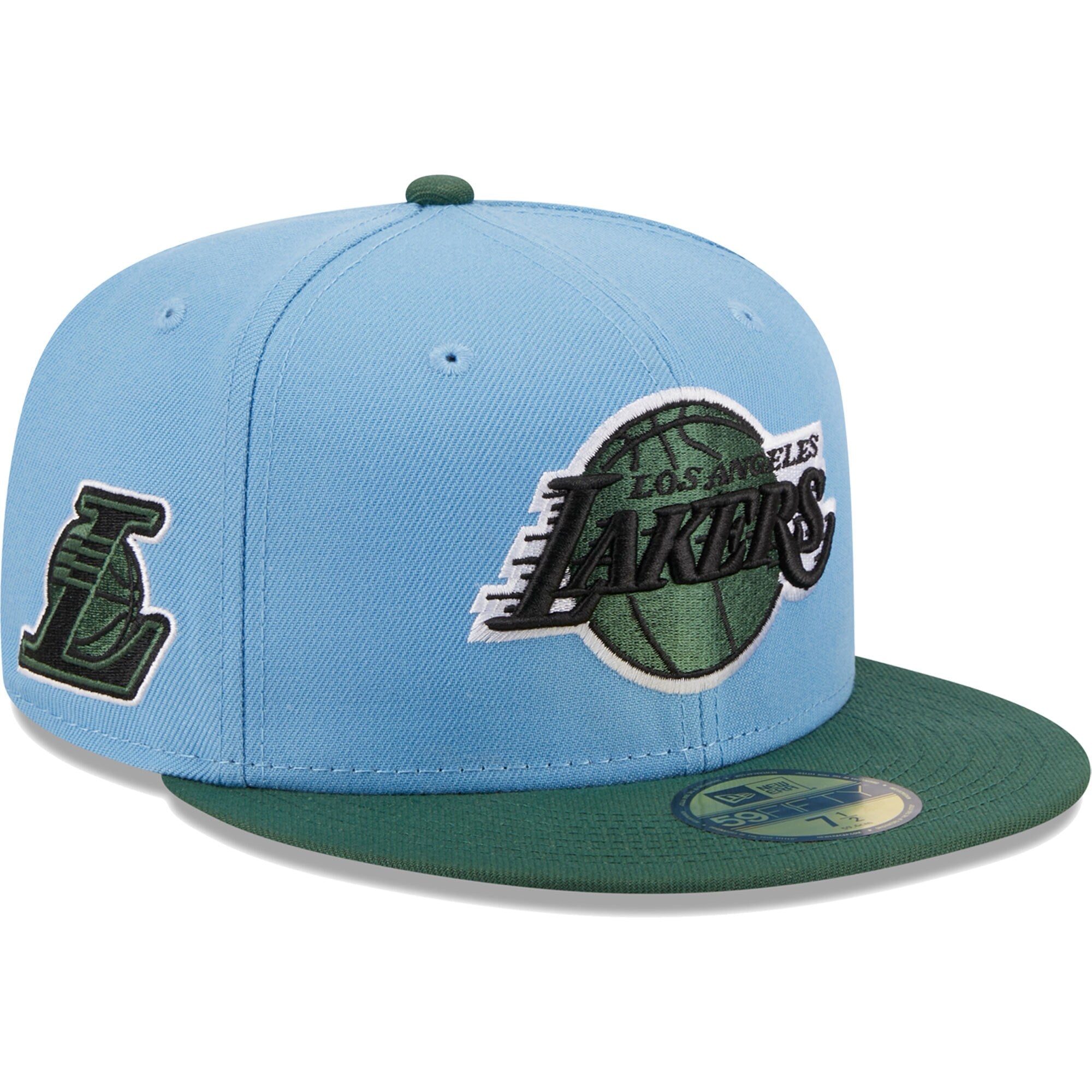 Los Angeles Lakers New Era Two-Tone 59FIFTY Fitted Hat - Light Blue/Green