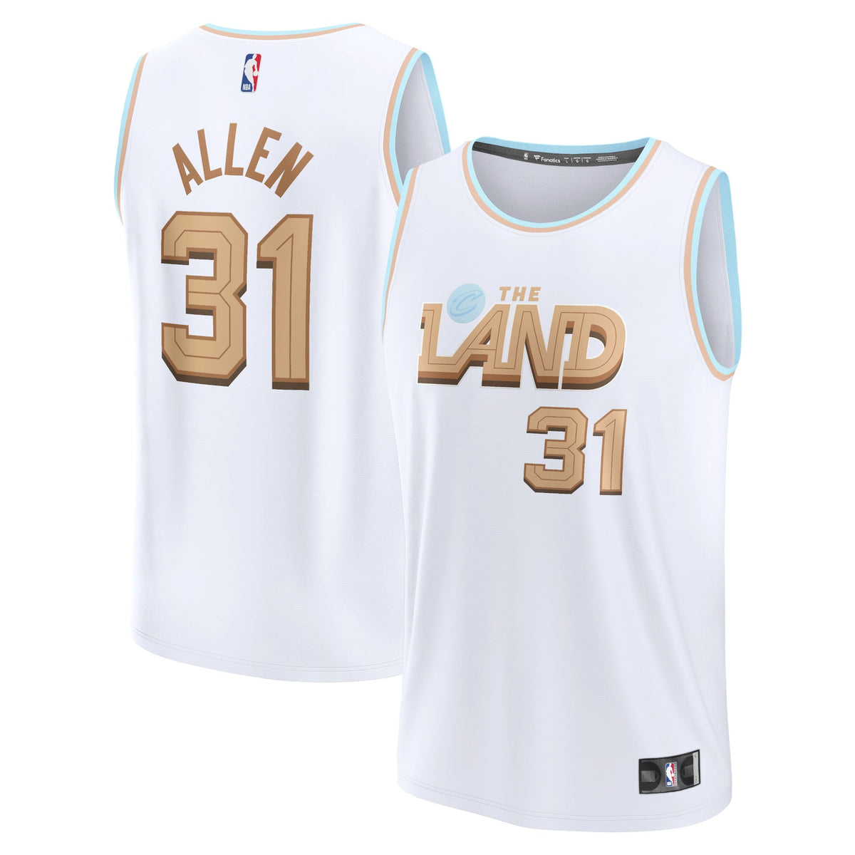 Men's Fanatics Branded Jarrett Allen White Cleveland Cavaliers 2022/23 Fastbreak Jersey - City Edition
