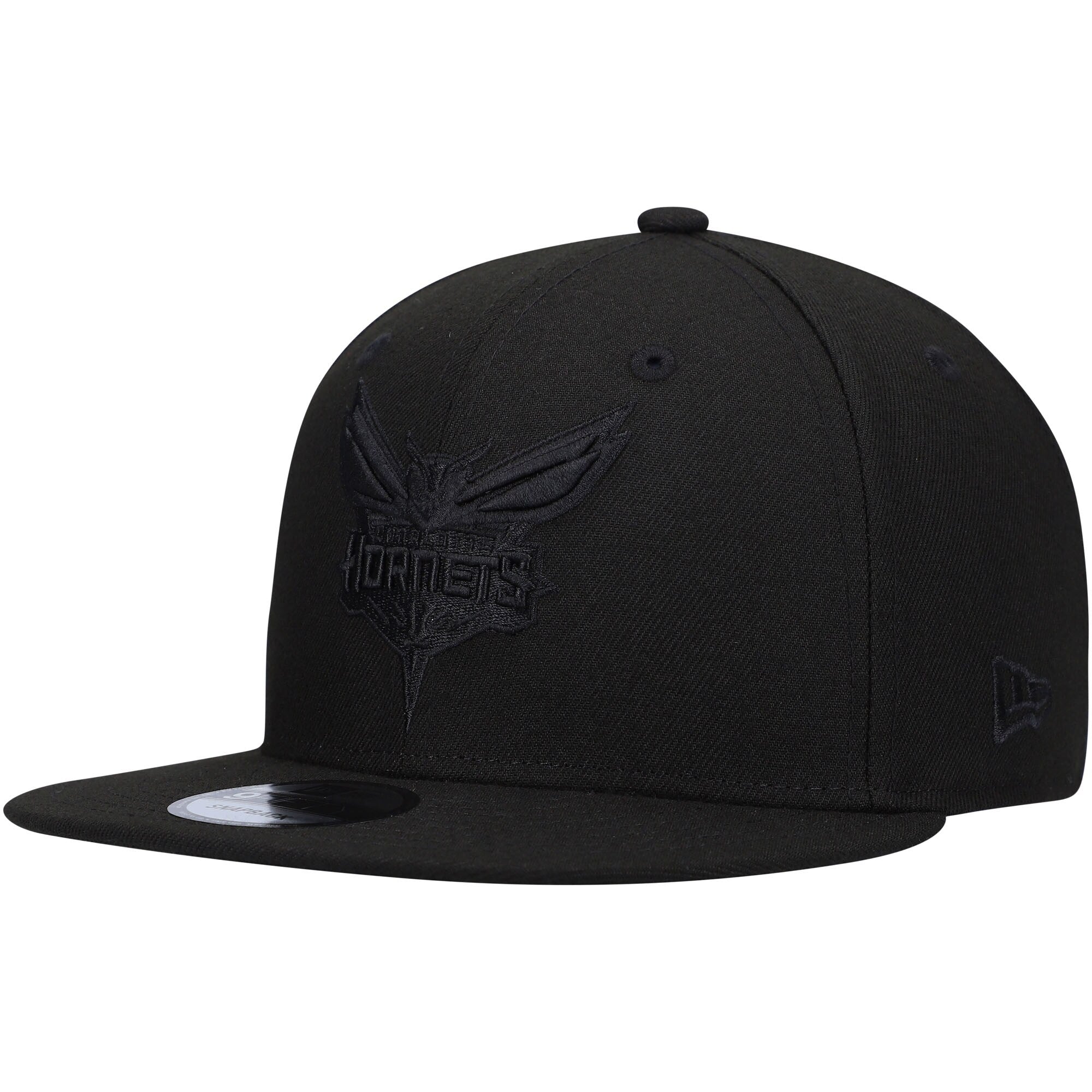 Charlotte Hornets New Era Black On Black 9FIFTY Snapback Hat
