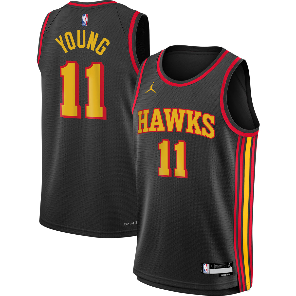 Trae Young Atlanta Hawks, NBA Jerseys Jordans Brand Youth Swingman Jersey - Statement Edition - Black