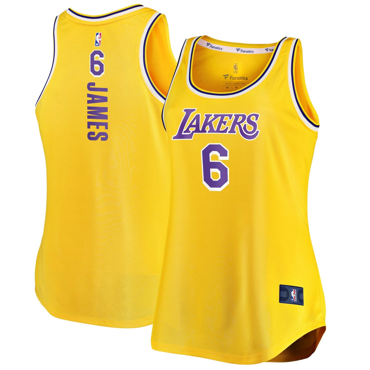 Women's Fanatics Branded LeBron James Gold Los Angeles Lakers 2021/22 Fast Break Tank Jersey - Icon Edition