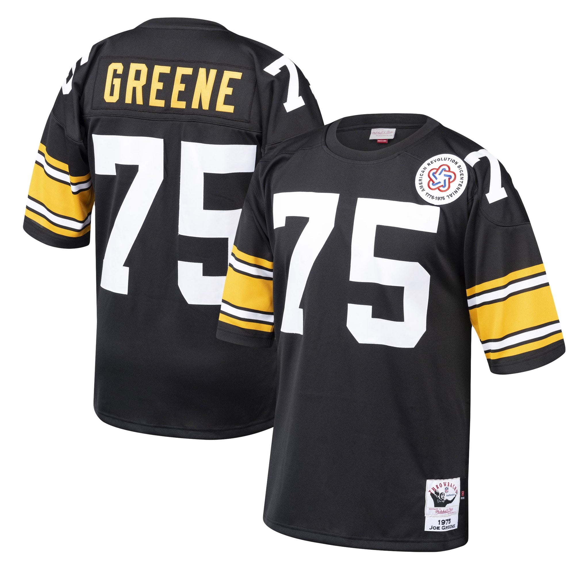 Joe Greene Pittsburgh Steelers Mitchell   Ness 1975 Authentic Throwback Retired Player Jersey   Black