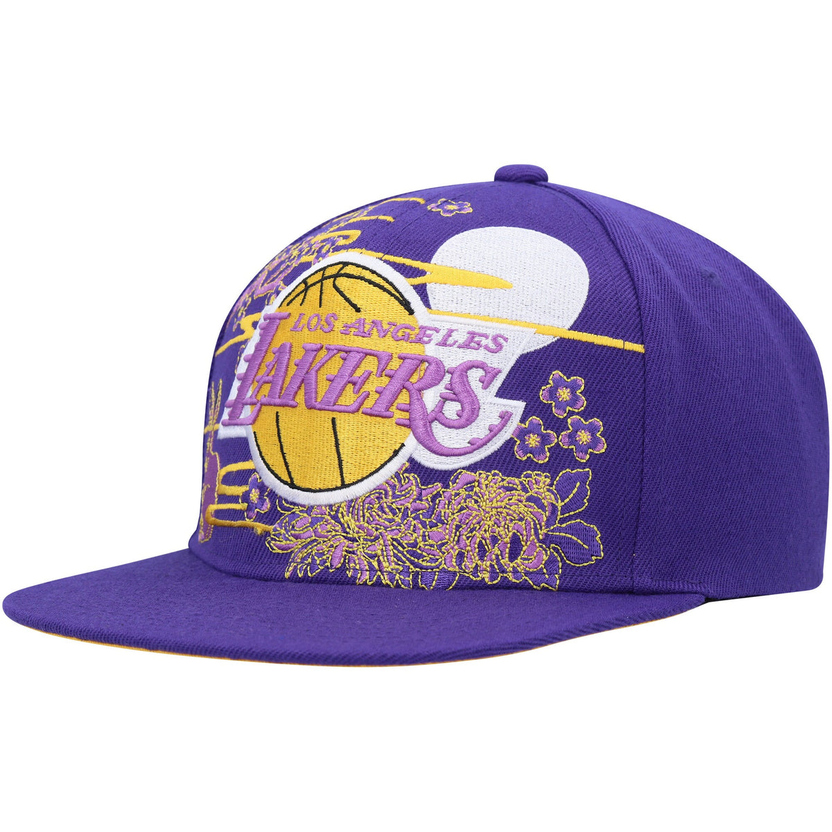 Los Angeles Lakers Mitchell & Ness Hardwood Classics Asian Heritage Scenic Snapback Hat - Purple