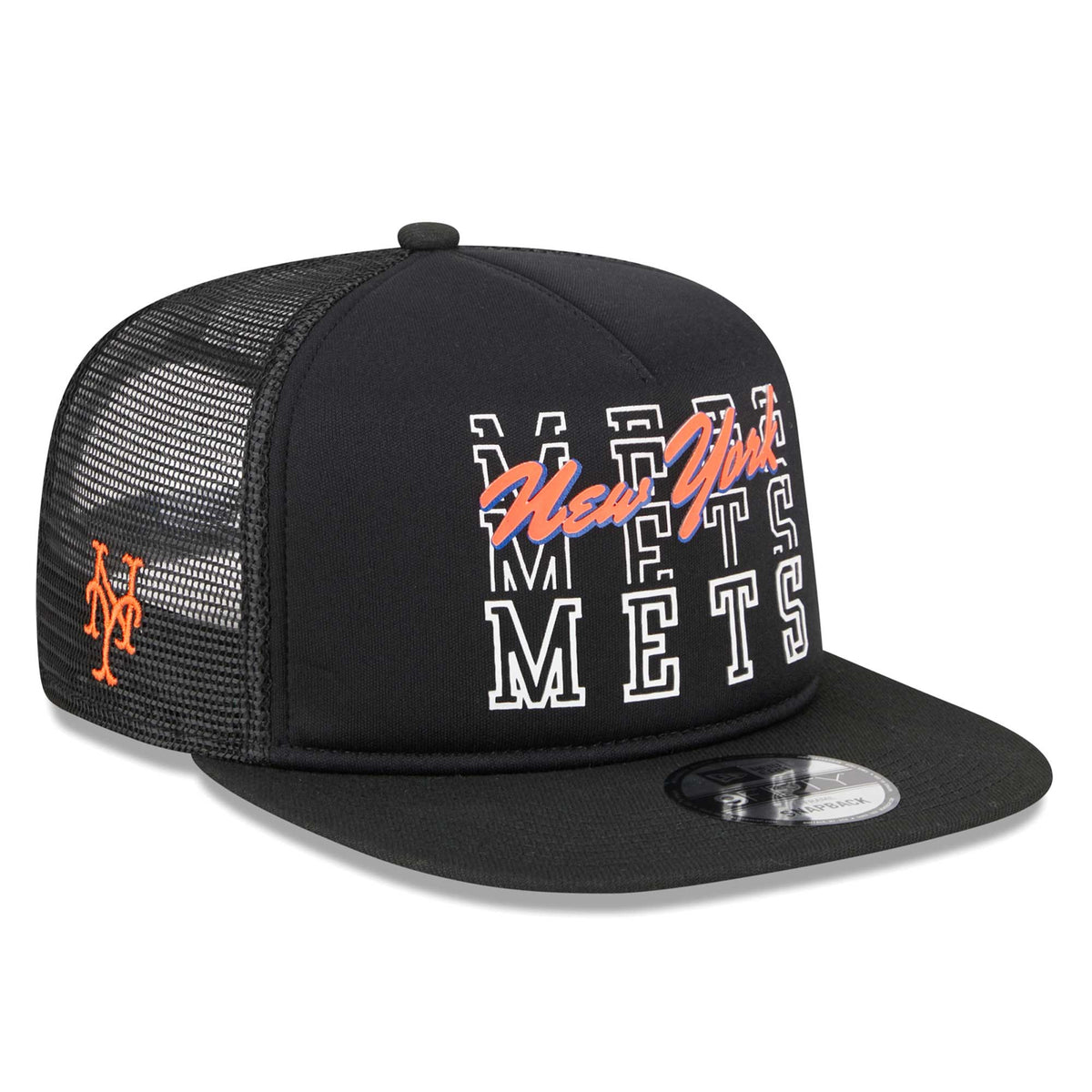 New York Mets New Era Street Team A-Frame Trucker 9FIFTY Snapback Hat - Black
