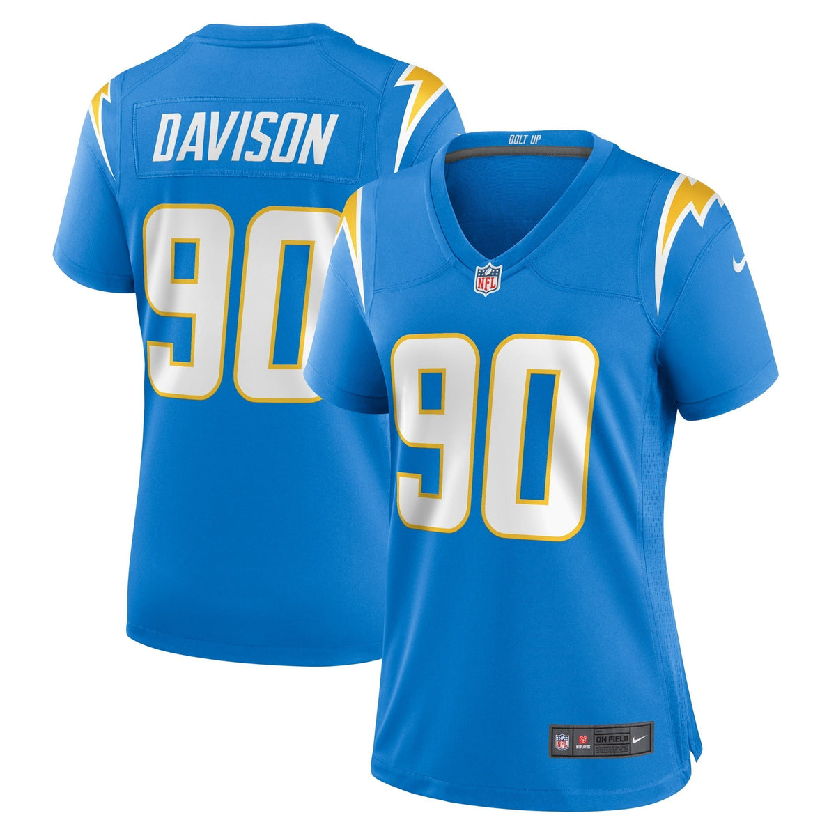 Women s Nike Tyeler Davison Powder Blue Los Angeles Chargers Home Game Player Jersey