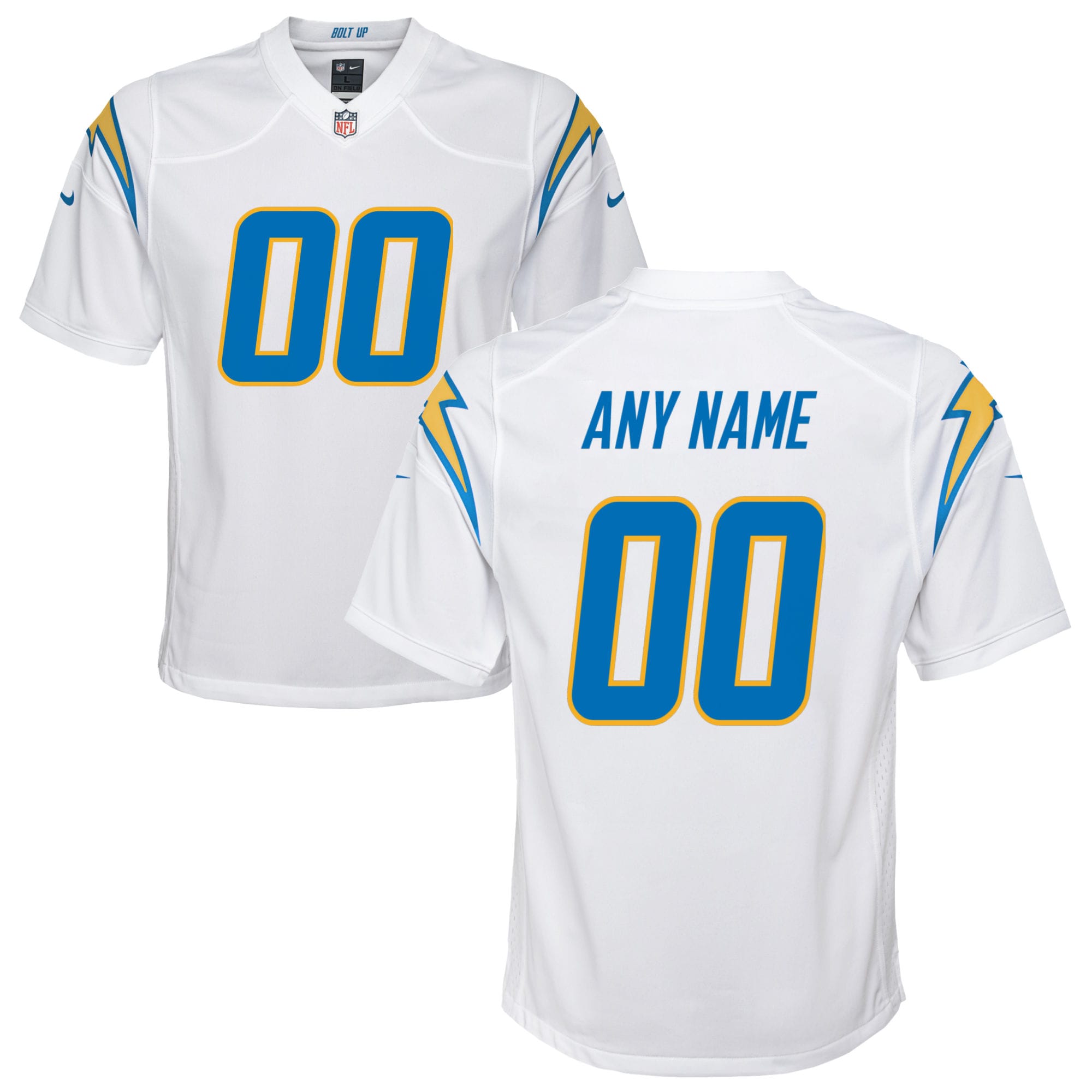 Los Angeles Chargers Nike Youth Custom Game Jersey   White