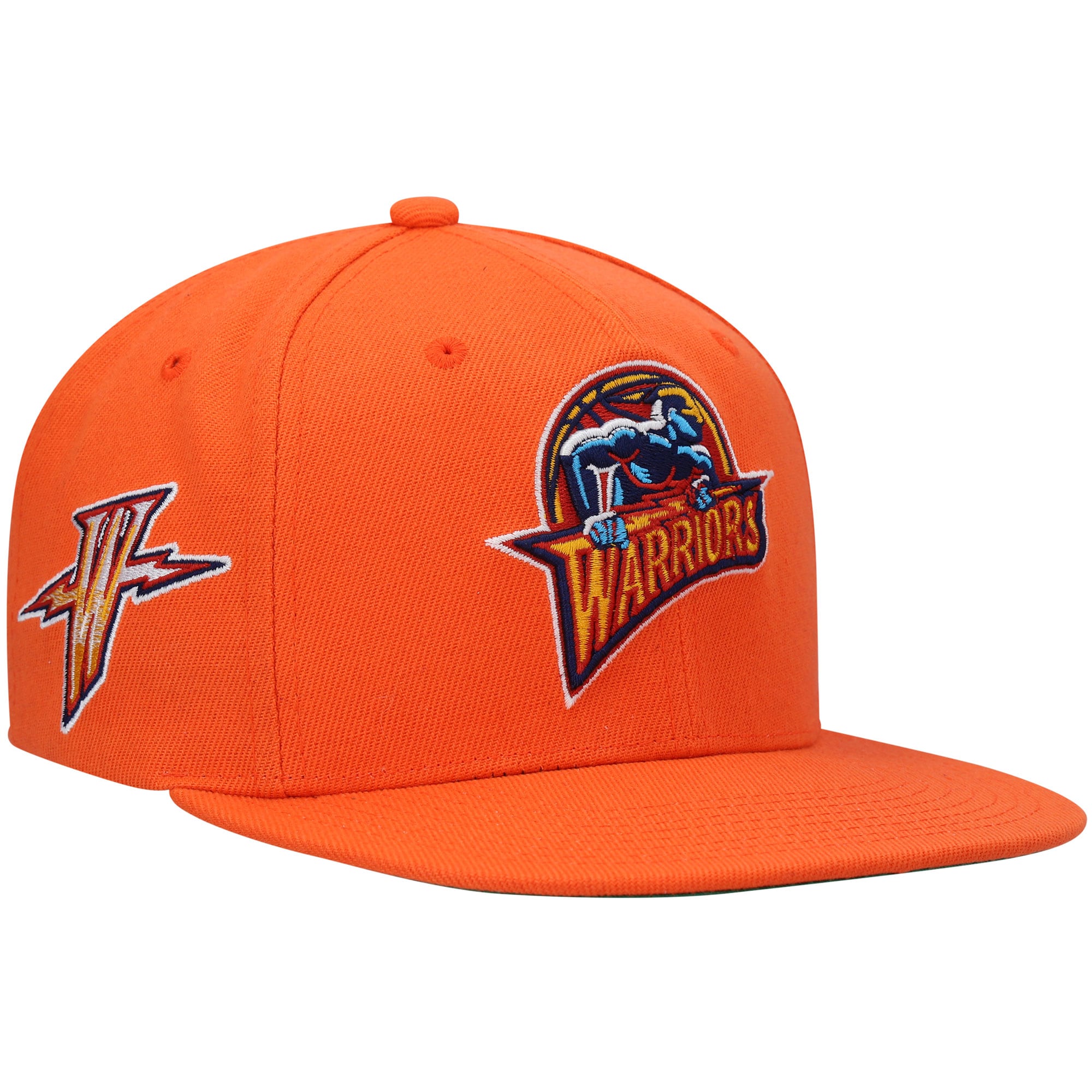 Golden State Warriors Mitchell & Ness Hardwood Classics Snapback Hat - Orange
