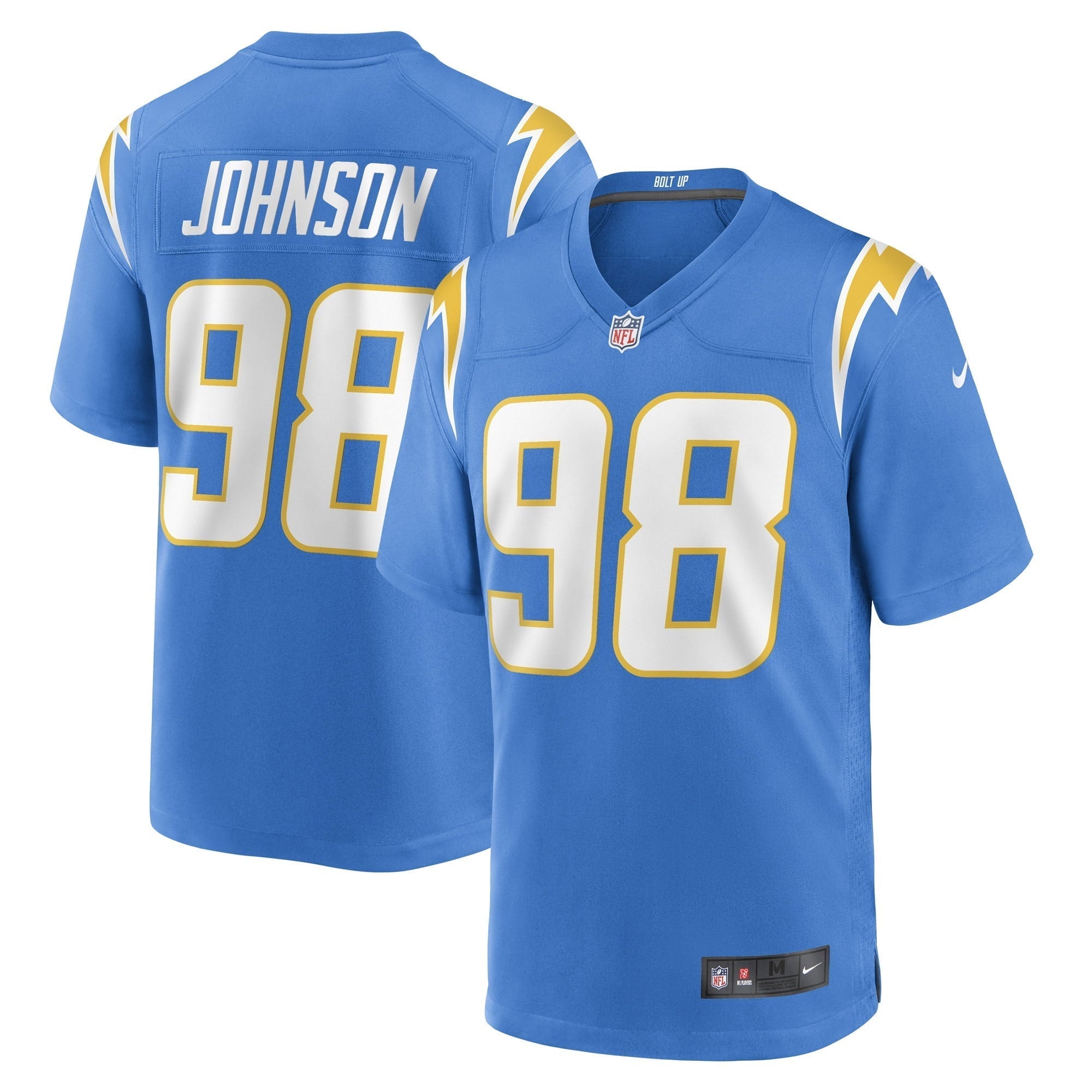 Men s Nike Austin Johnson Powder Blue Los Angeles Chargers Game Player Jersey
