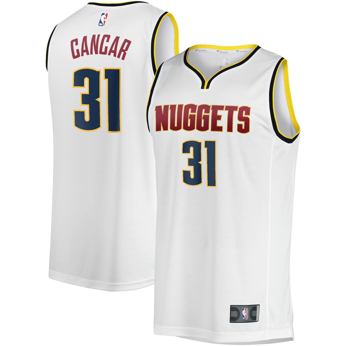 Youth Fanatics Branded Vlatko Cancar White Denver Nuggets Fast Break Player Jersey - Association Edition