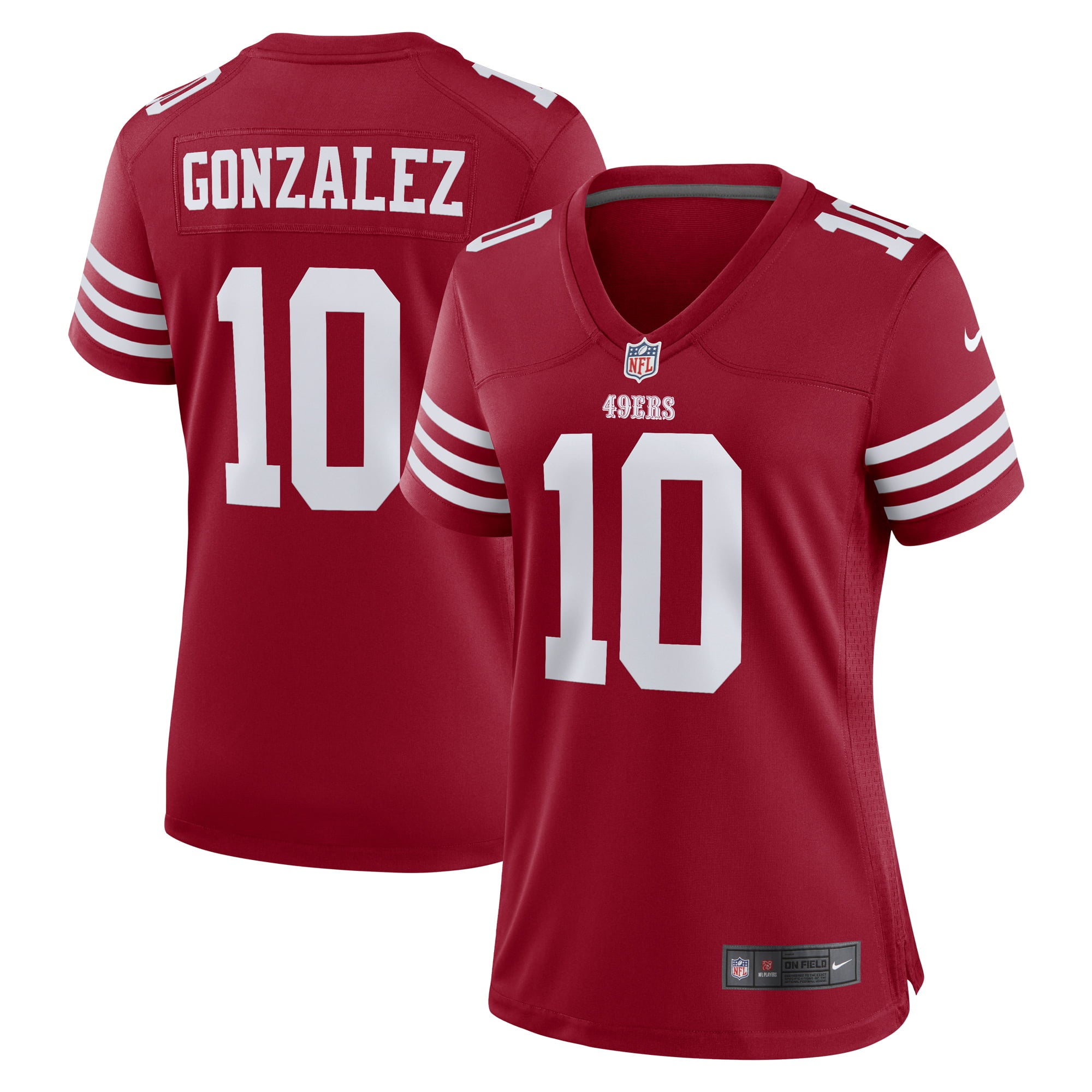 Women s Nike Zane Gonzalez Scarlet San Francisco 49ers Game Jersey