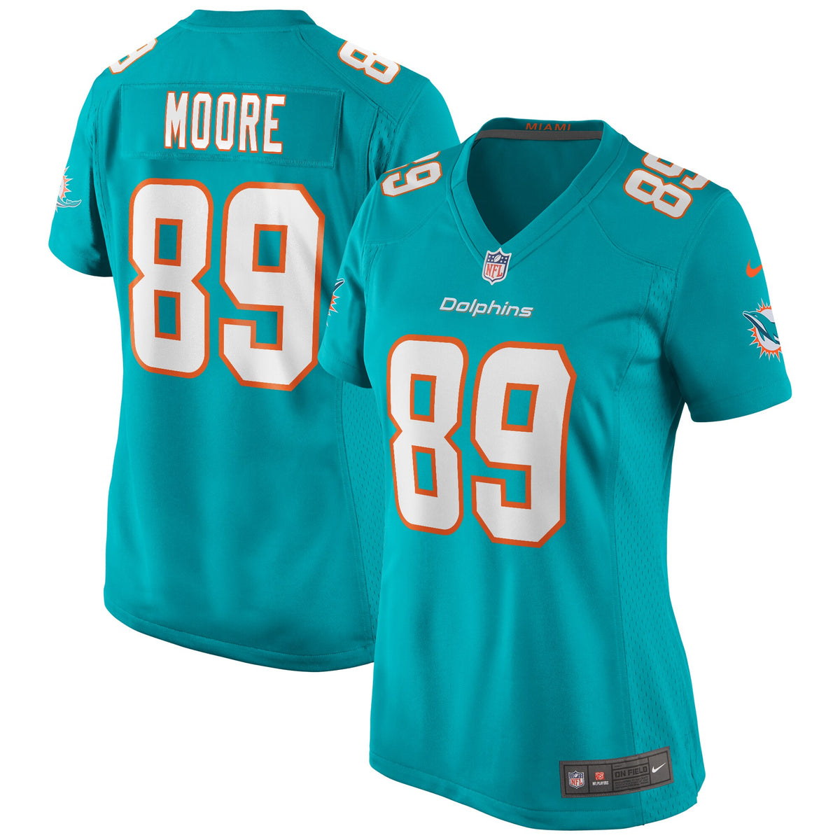 Nat Moore Miami Dolphins Nike Women s Game Retired Player Jersey   Aqua