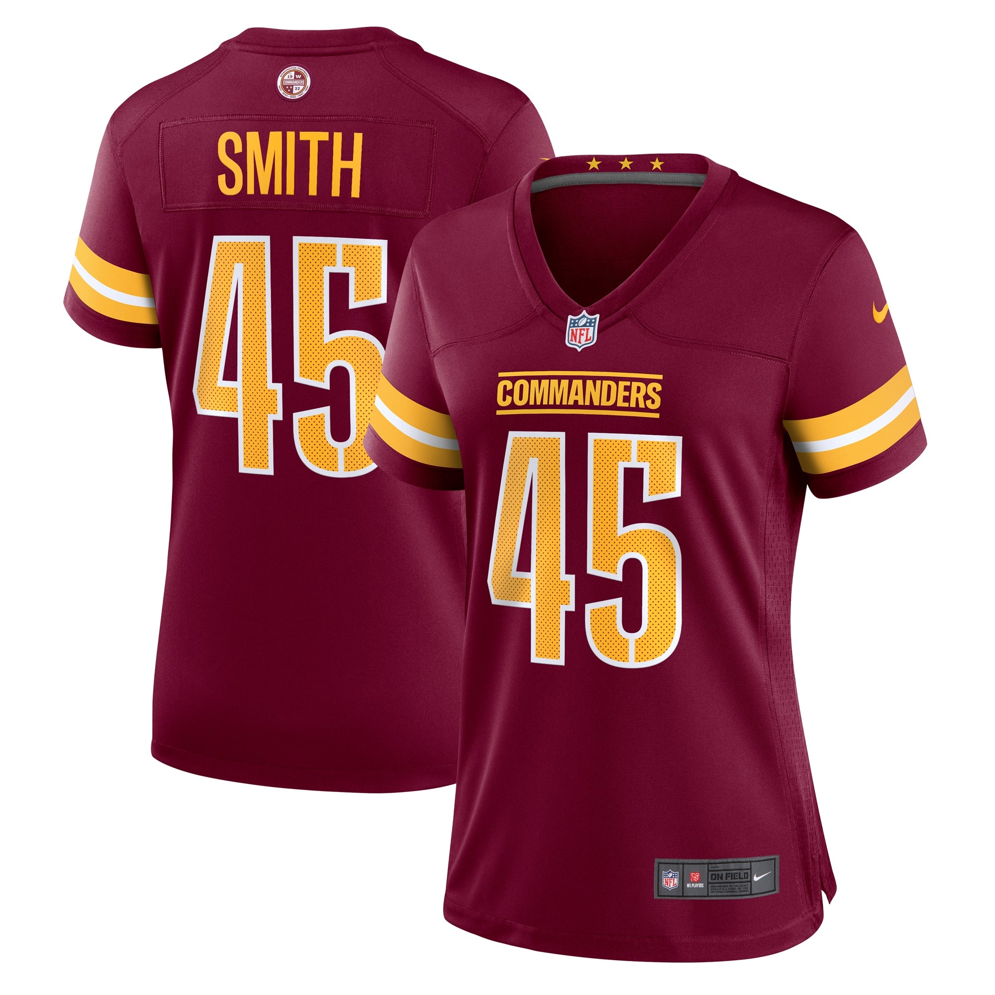 Kaden Smith Washington Commanders Nike Women s Team Game Jersey   Burgundy