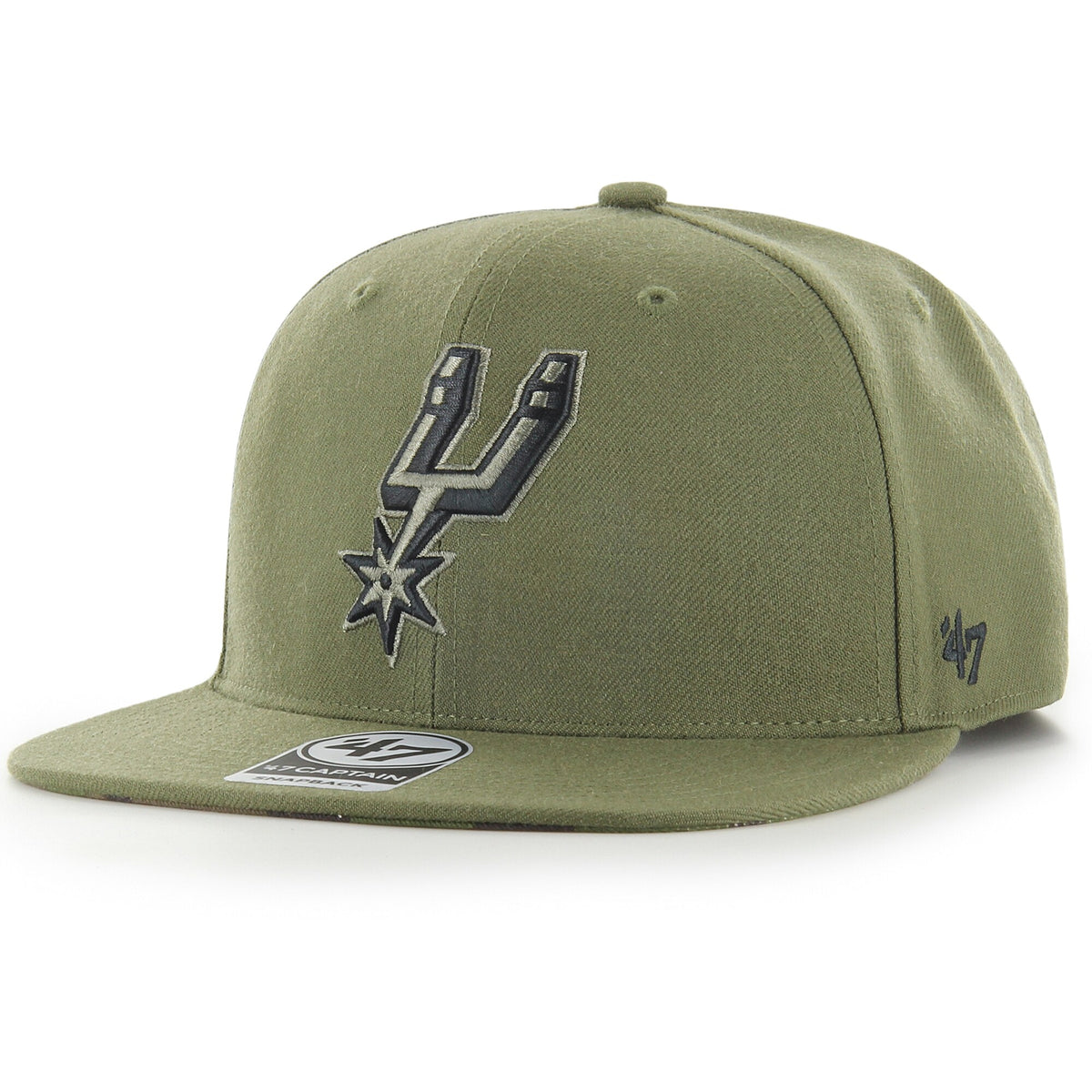 San Antonio Spurs '47 Ballpark Camo Captain Snapback Hat - Olive