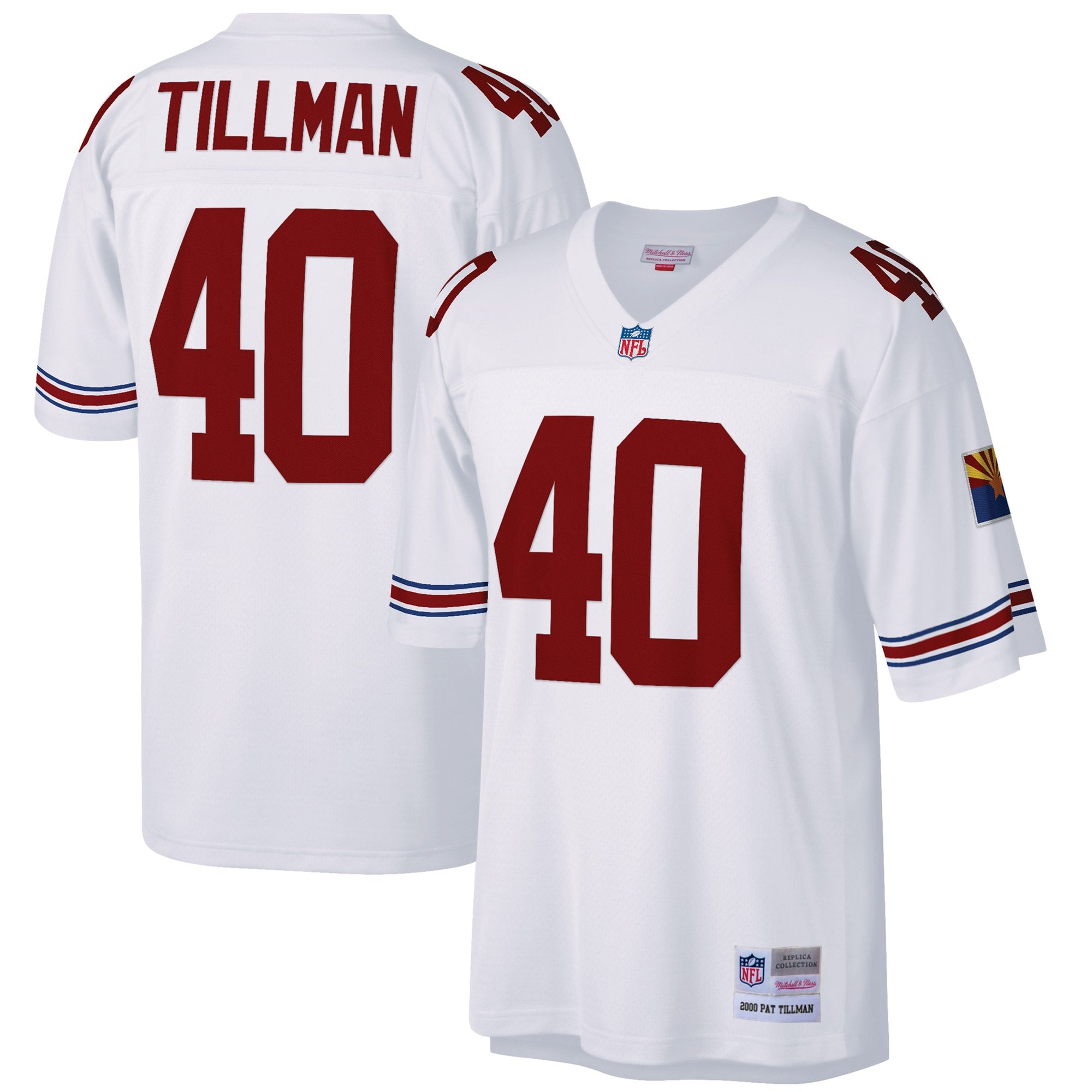 Pat Tillman Arizona Cardinals Mitchell   Ness Big   Tall 2000 Retired Player Replica Jersey   White