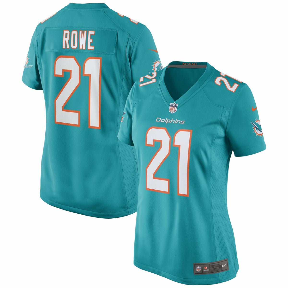 Women s Nike Eric Rowe Aqua Miami Dolphins Game Jersey