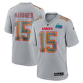 Patrick Mahomes Kansas City Chiefs Nike Super Bowl LVII Patch Atmosphere Fashion Game Jersey   Gray