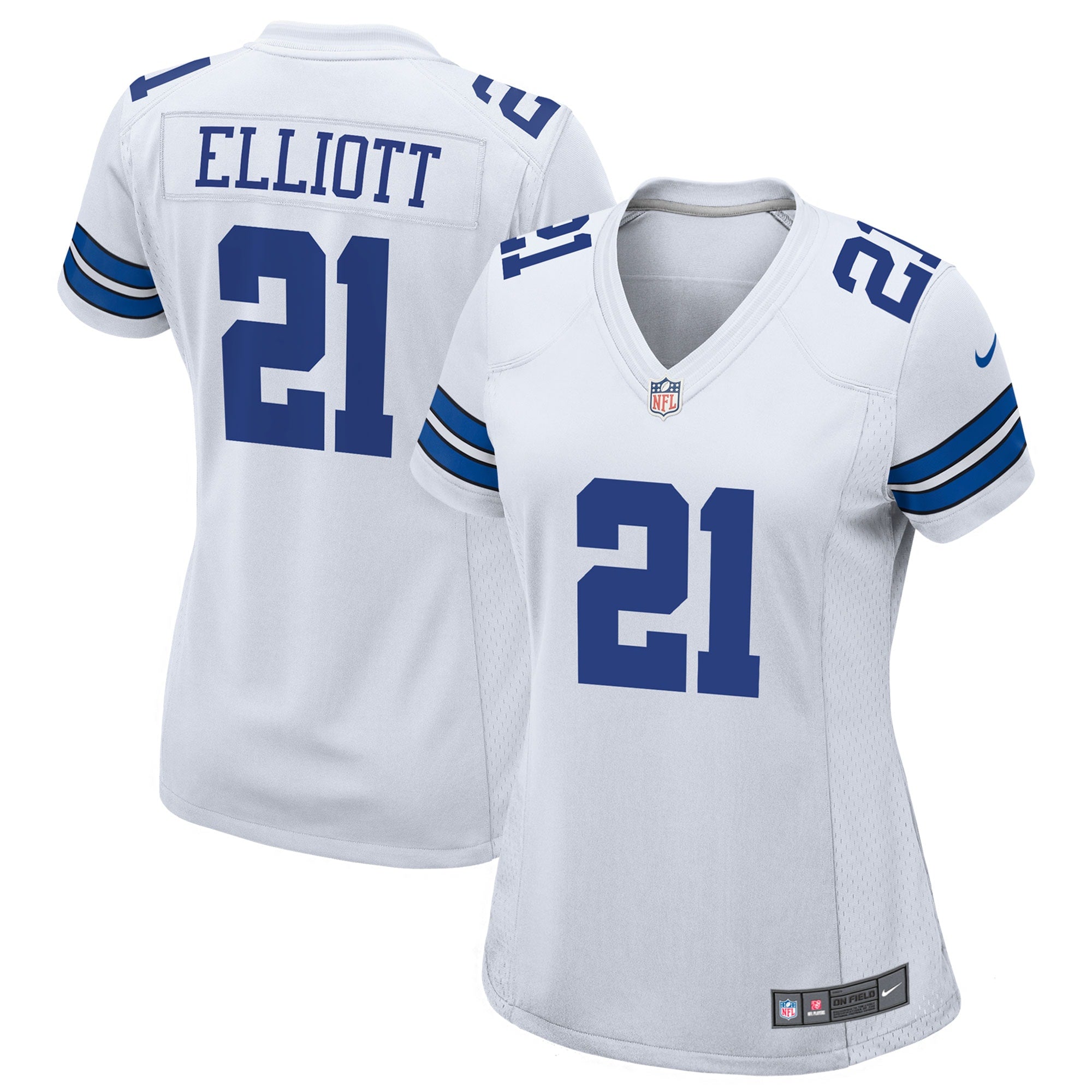Women s Nike Ezekiel Elliott White Dallas Cowboys Team Game Jersey