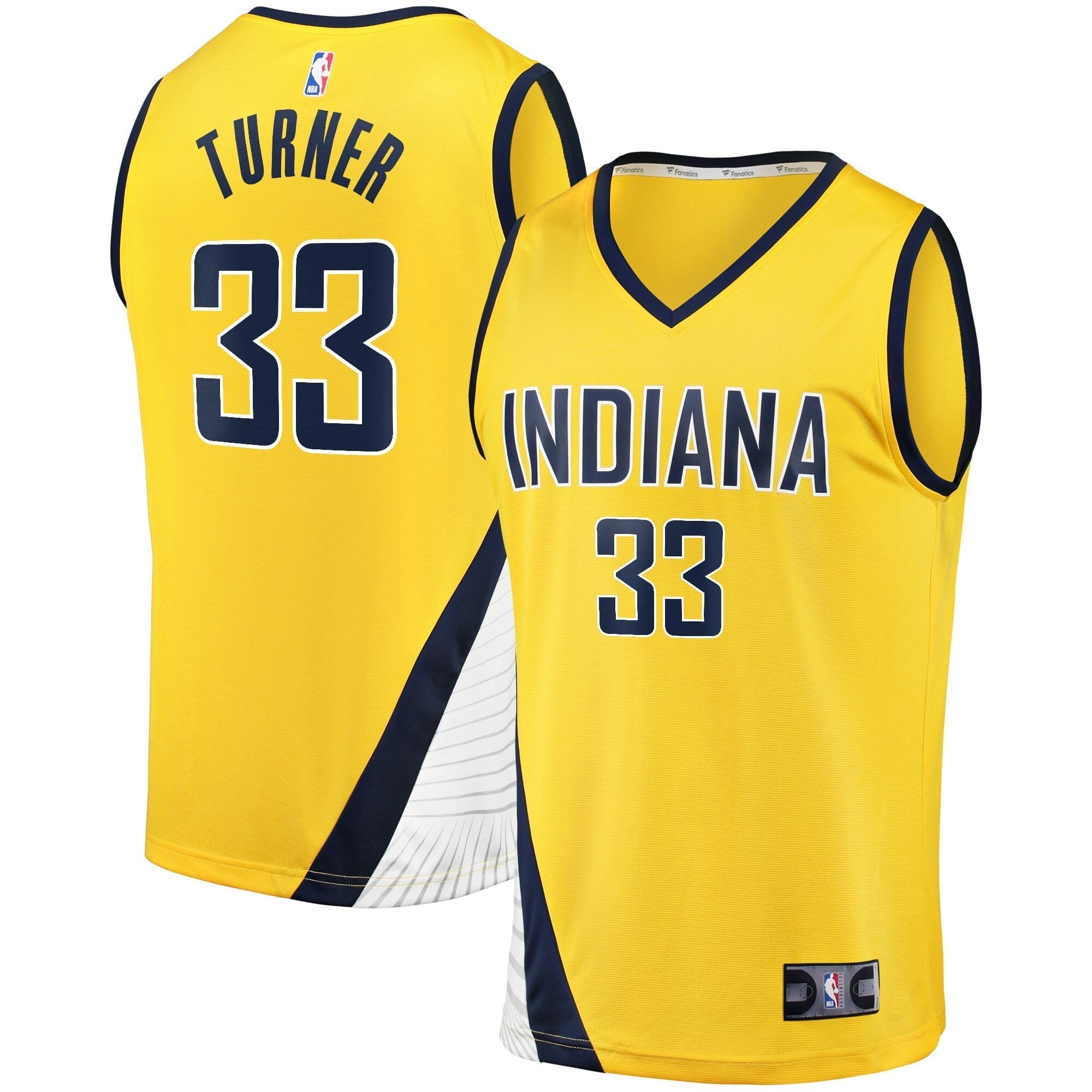 Men's Fanatics Branded Myles Turner Gold Indiana Pacers Fast Break Replica Jersey - Statement Edition