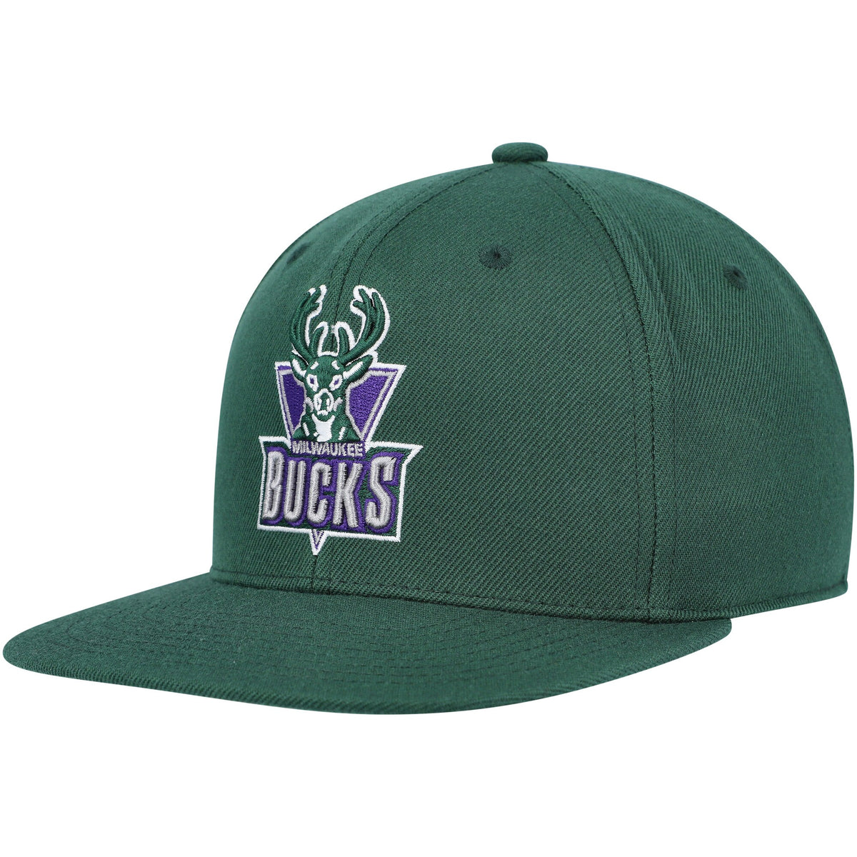 Milwaukee Bucks Mitchell & Ness Hardwood Classics MVP Team Ground 2.0 Fitted Hat - Hunter Green