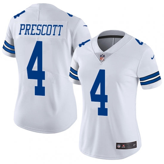 Women s Dallas Cowboys Dak Prescott Limited Player Jersey White