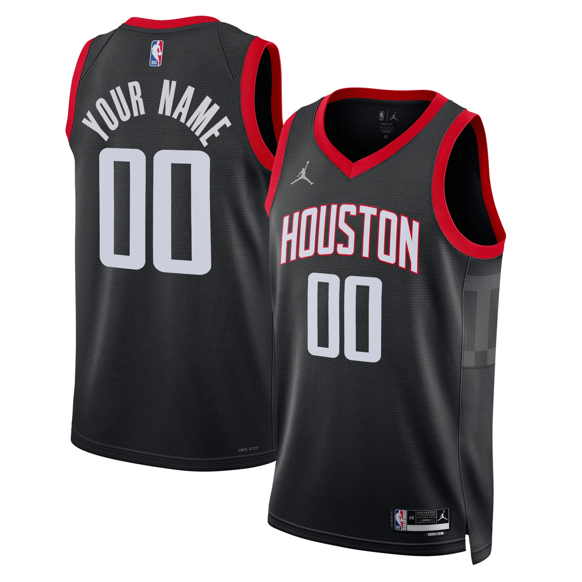 Houston Rockets Jordans Brand Unisex 2022/23 Swingman Custom Jersey - Statement Edition - Black