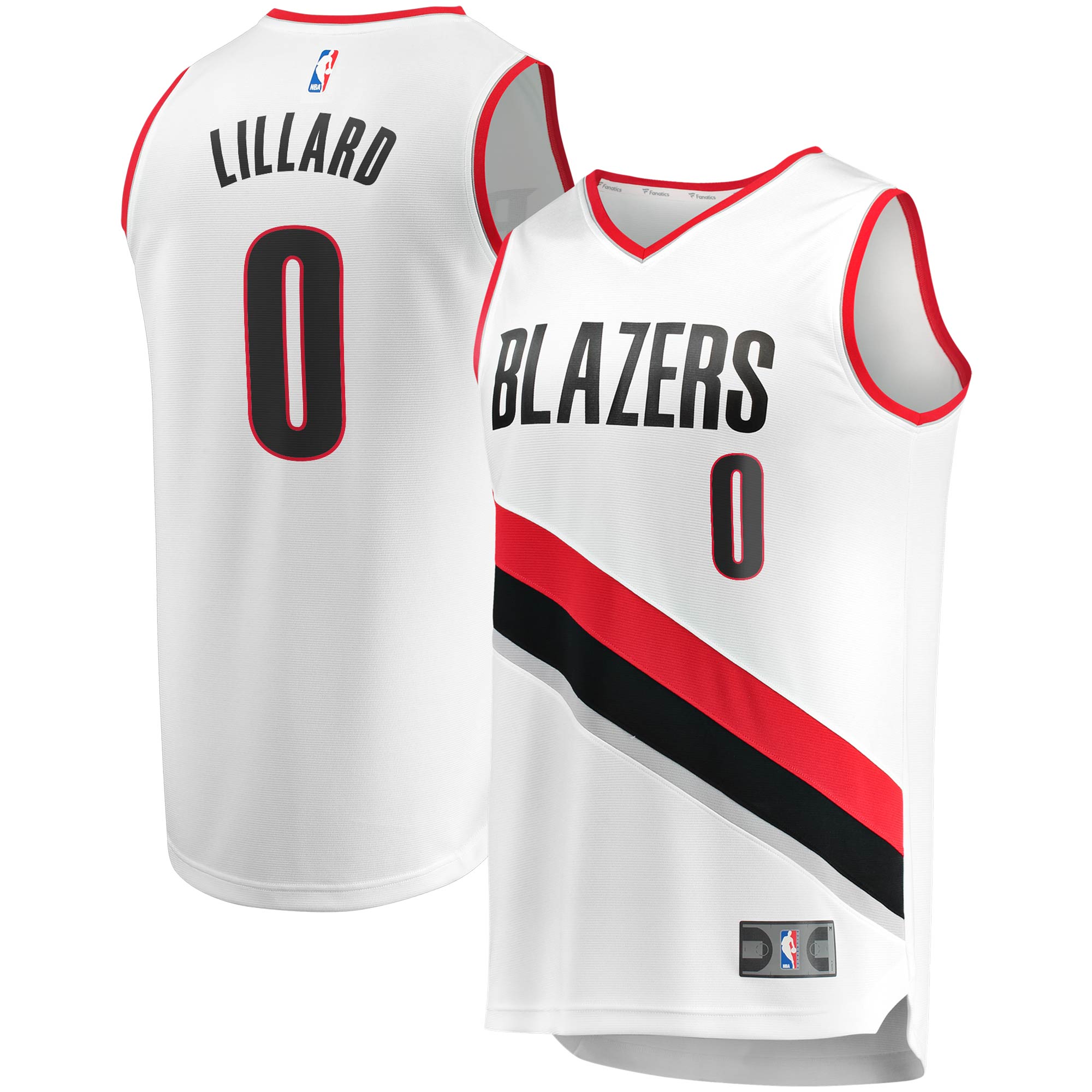 Damian Lillard Portland Trail Blazers Fanatics Branded 2020/21 Fast Break Replica Jersey - Association Edition - White
