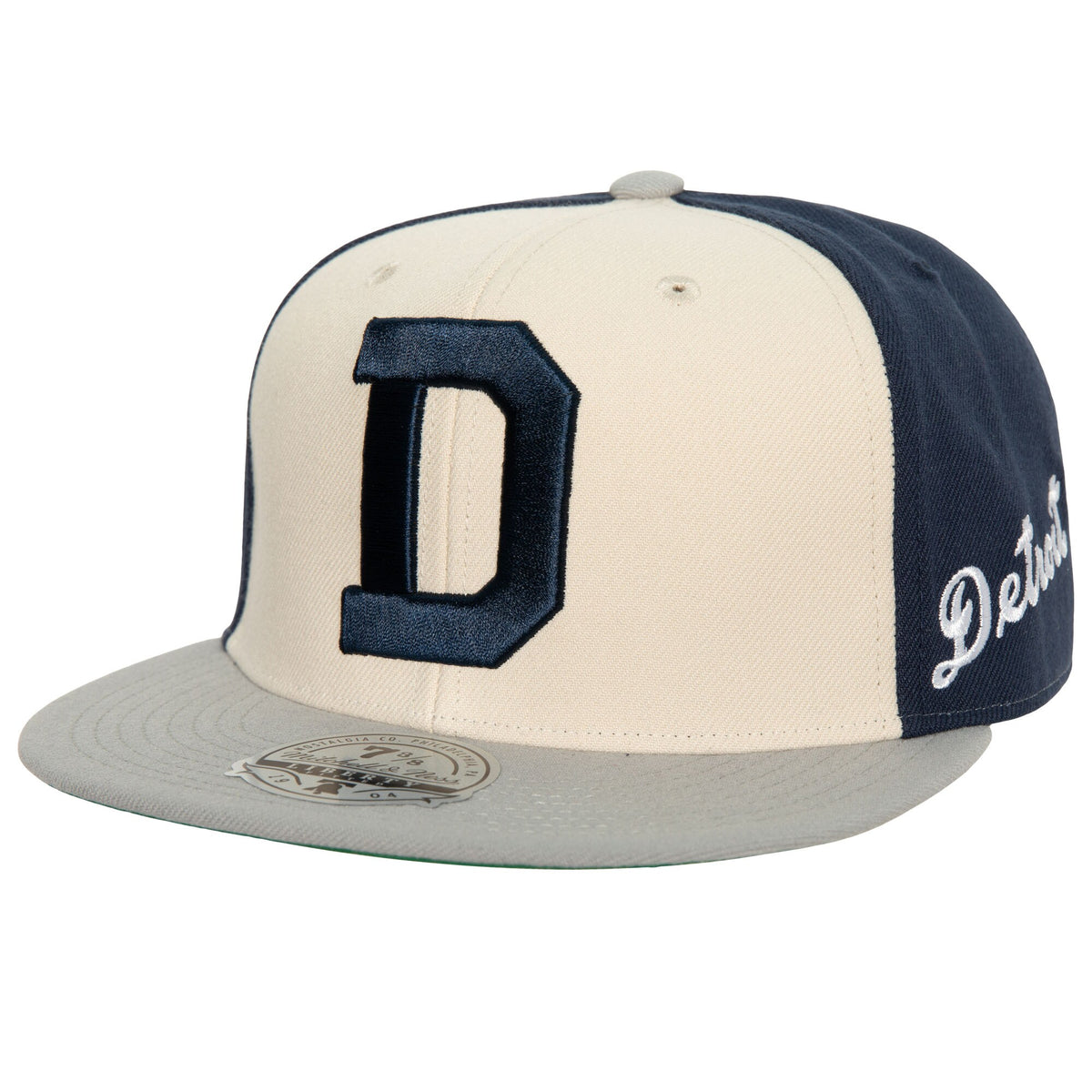 Detroit Tigers Mitchell & Ness Tiger Stadium Homefield Fitted Hat - Cream/Gray